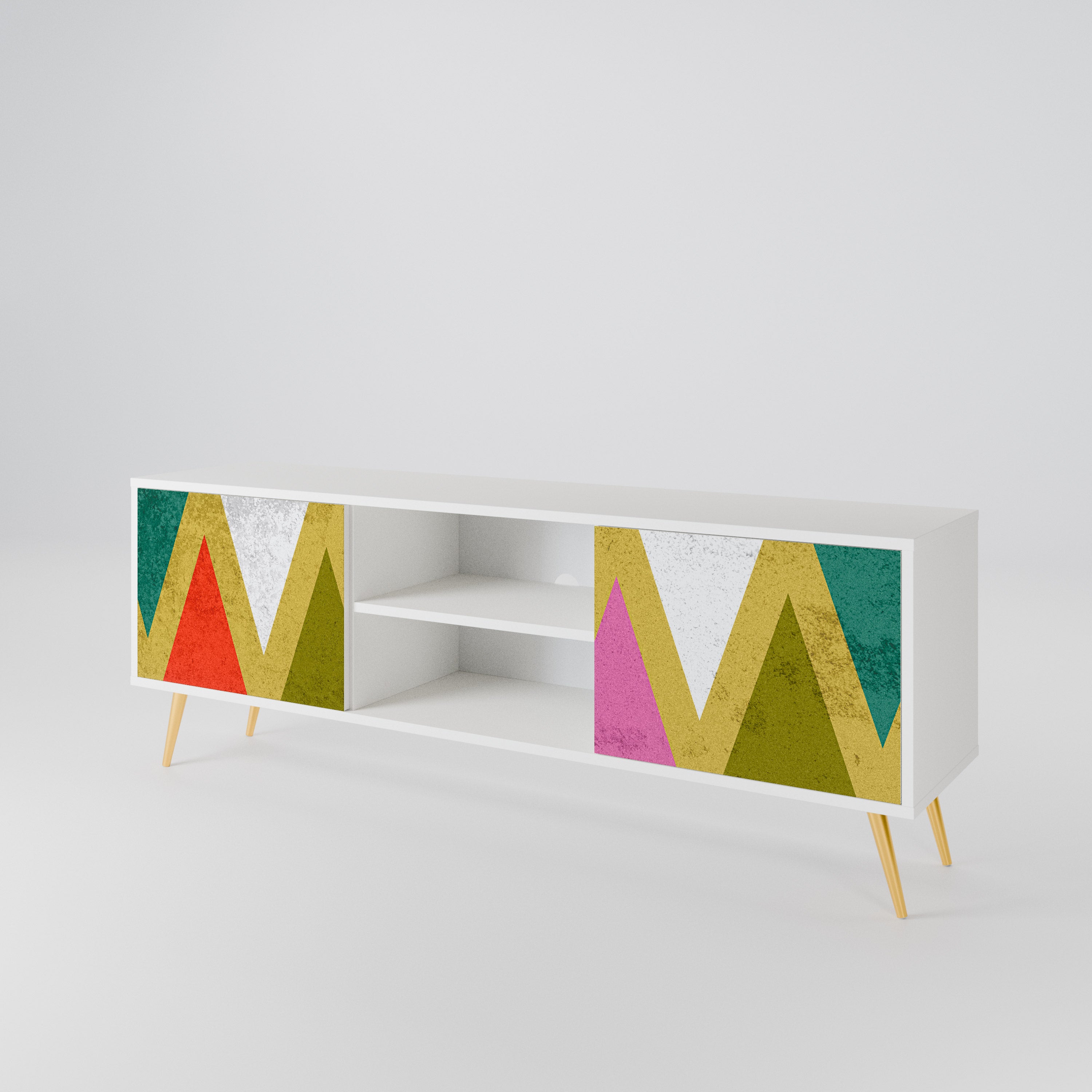 COLORFUL TRIANGLES Mueble de TV de 2 Puertas