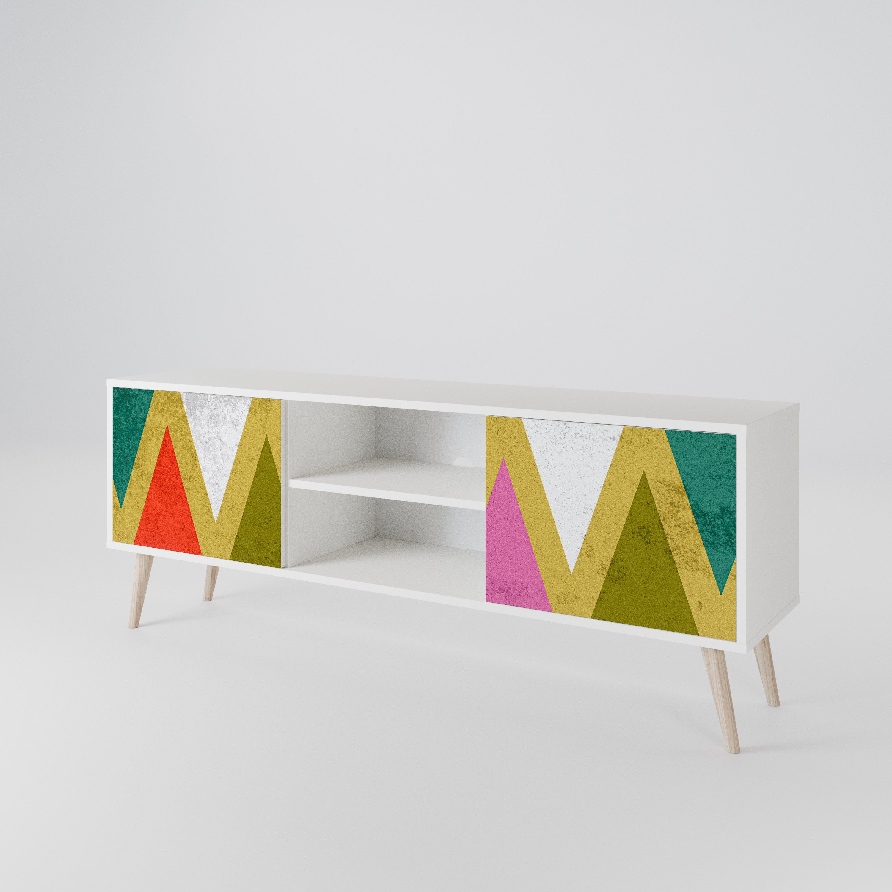 COLORFUL TRIANGLES Mueble de TV de 2 Puertas