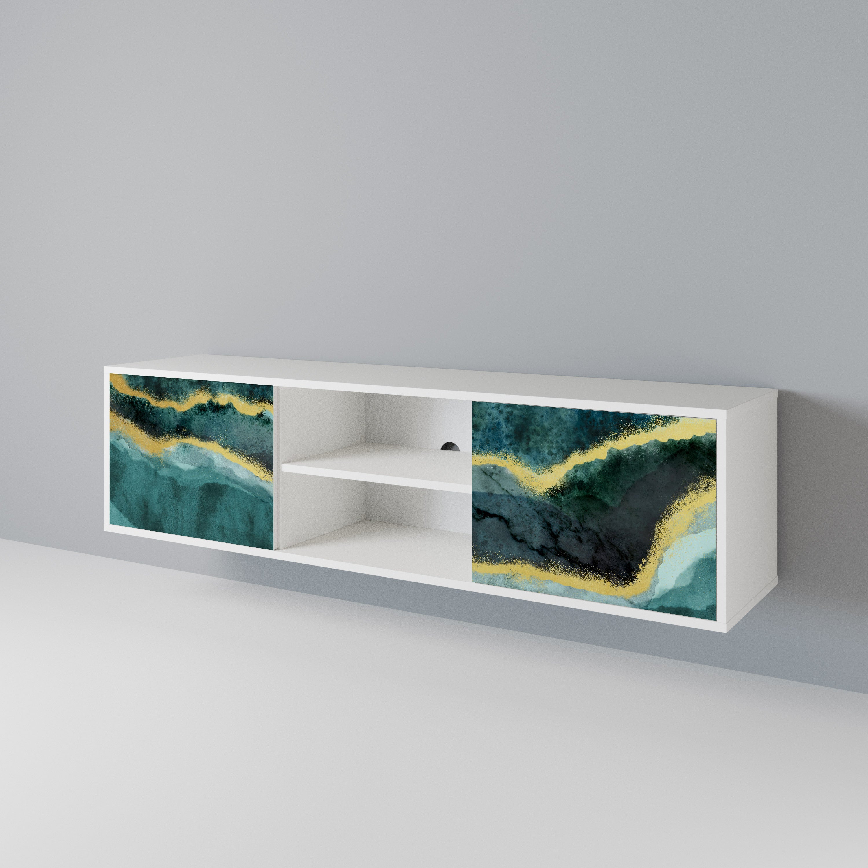 GOLDRUSH ODYSSEY Mueble de TV de 2 Puertas