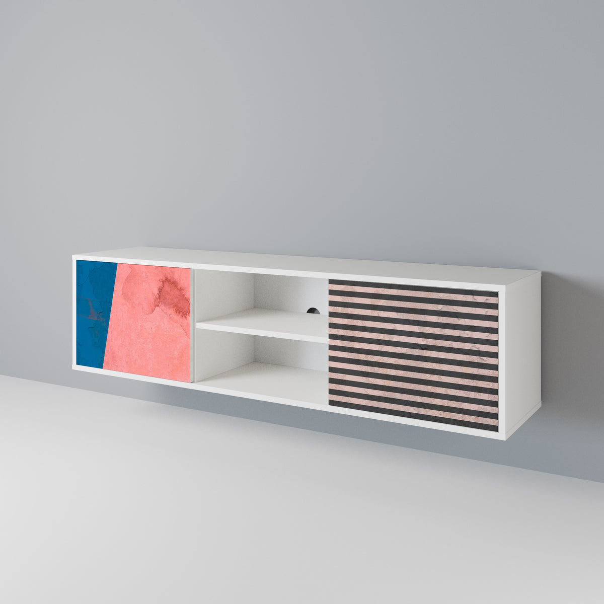 GLAMOROUS STRIPE Mueble de TV de 2 Puertas