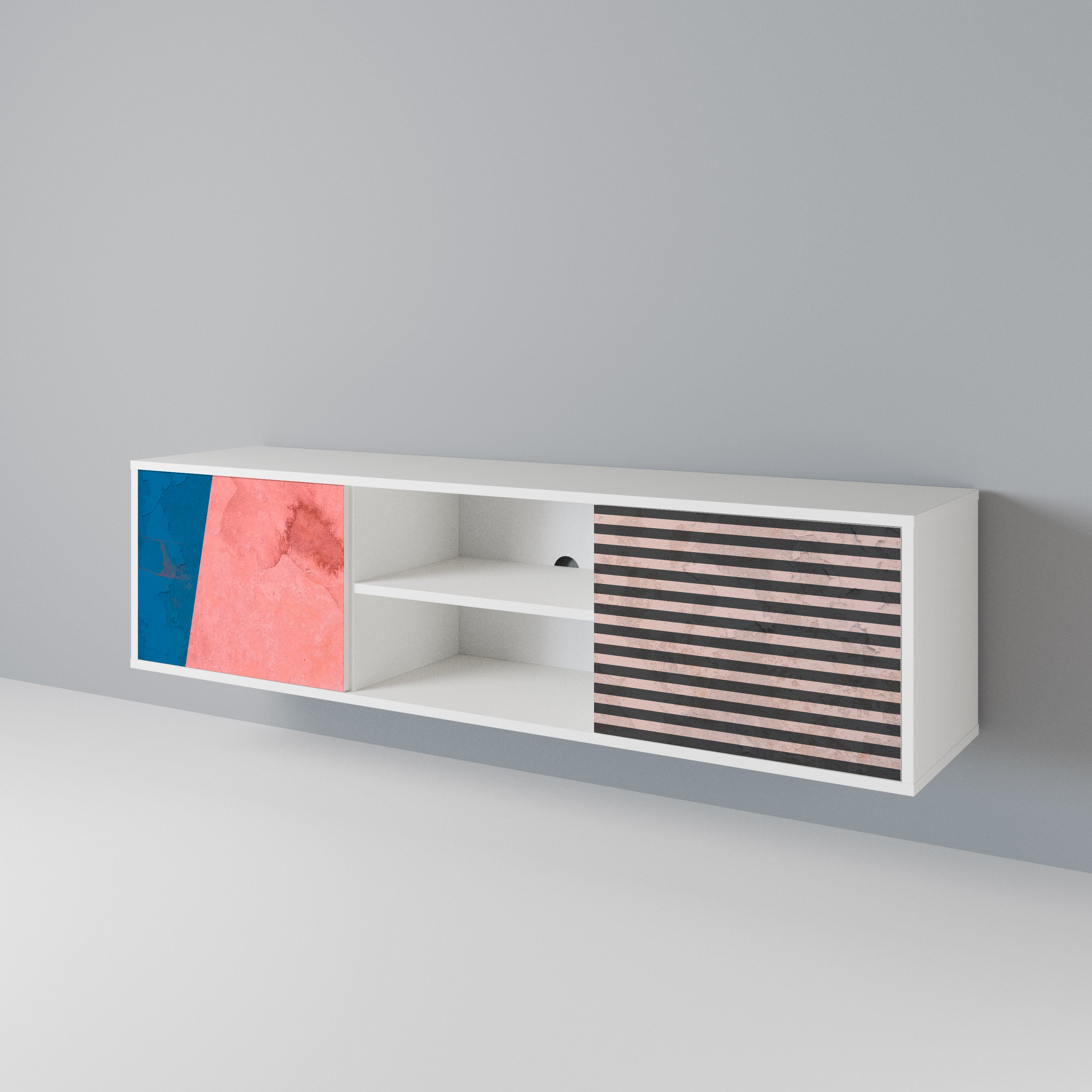 GLAMOROUS STRIPE Mueble de TV de 2 Puertas