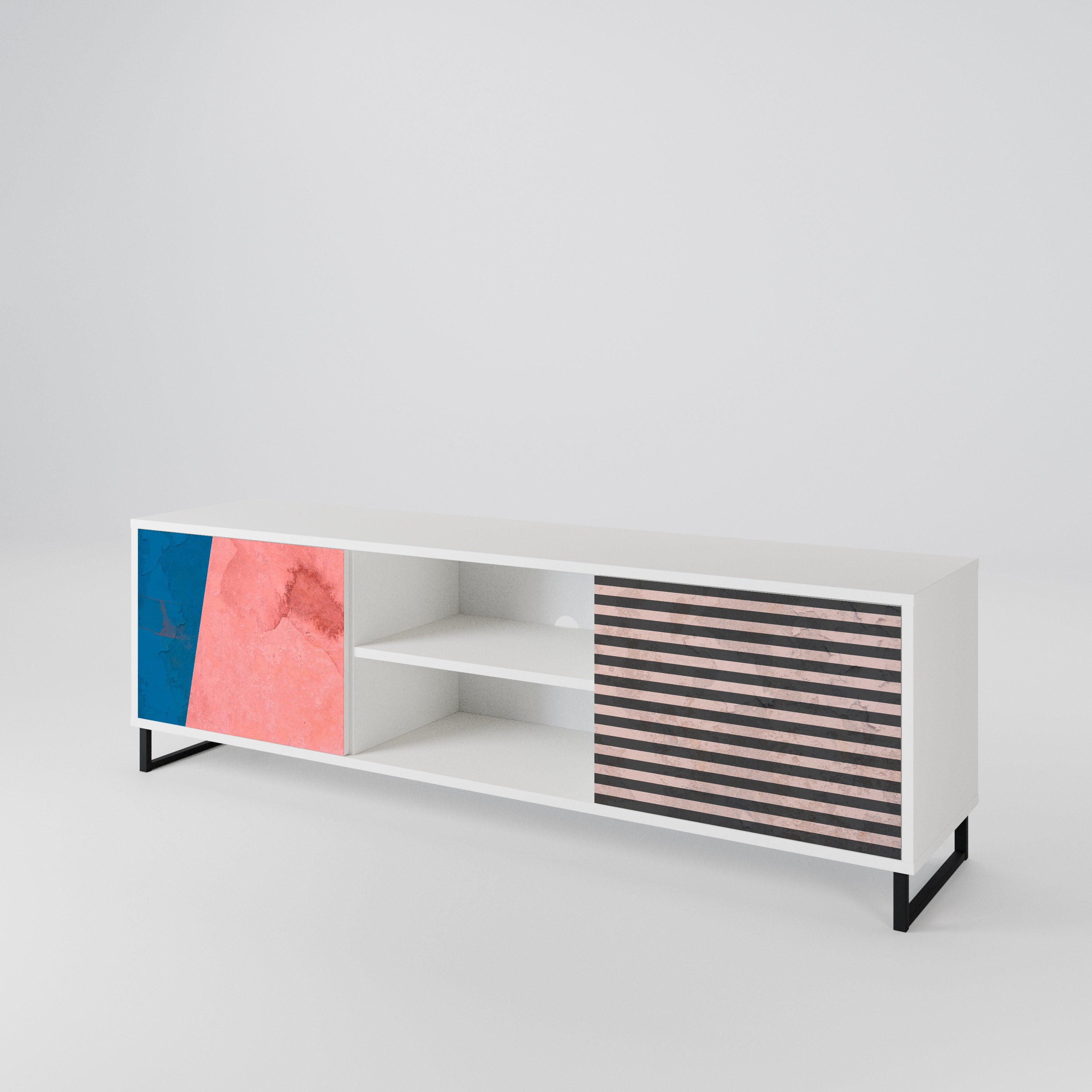 GLAMOROUS STRIPE Mueble de TV de 2 Puertas