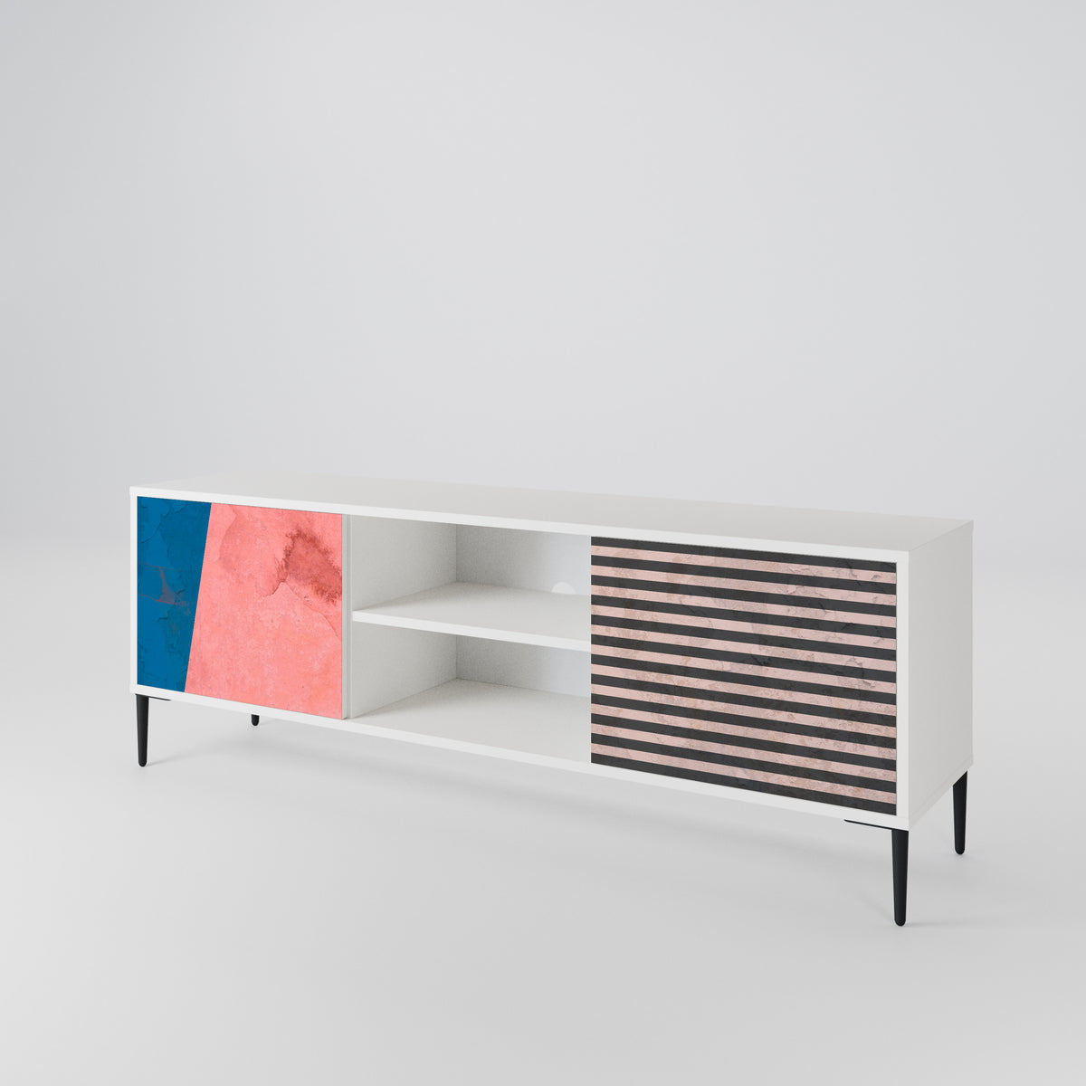GLAMOROUS STRIPE Mueble de TV de 2 Puertas