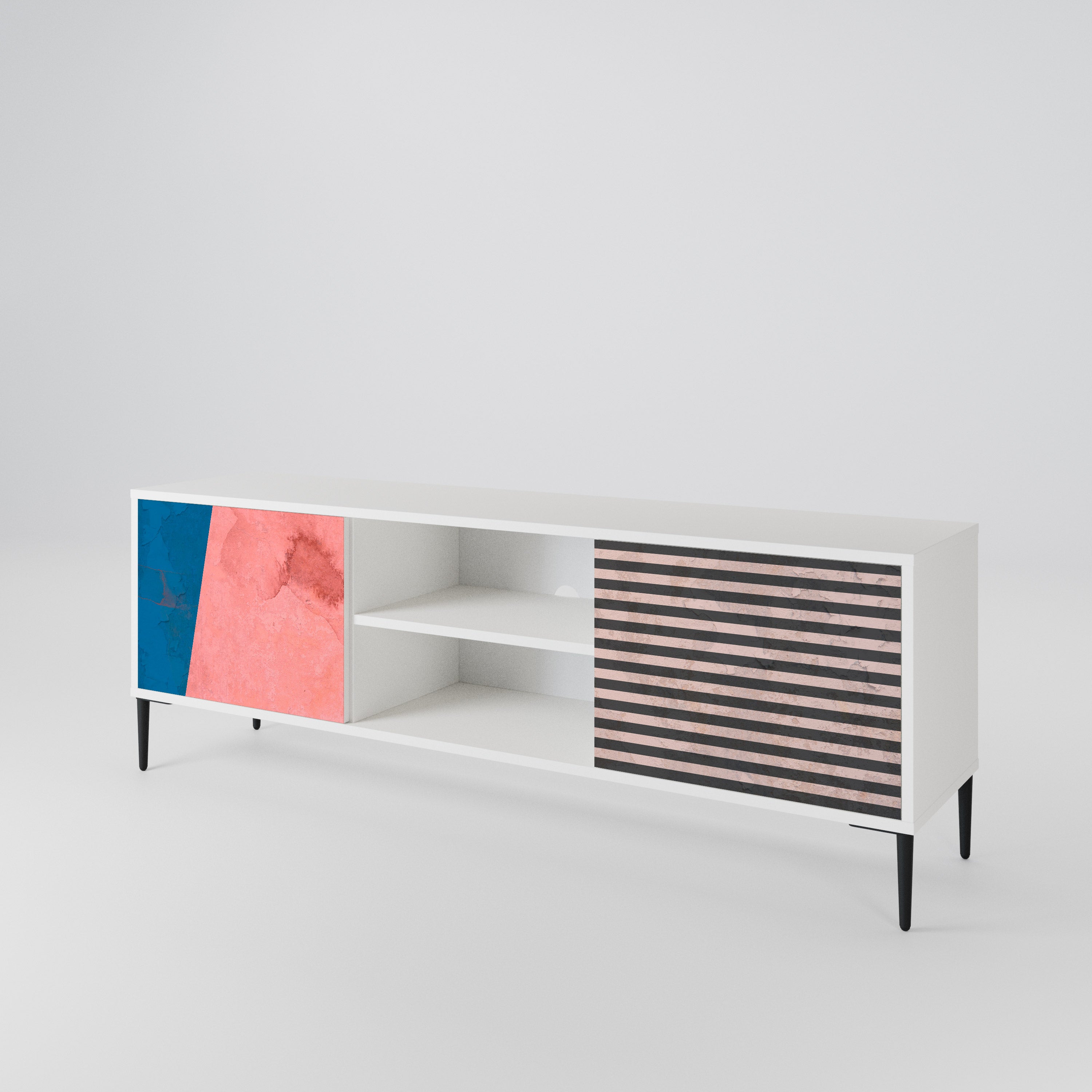 GLAMOROUS STRIPE Mueble de TV de 2 Puertas