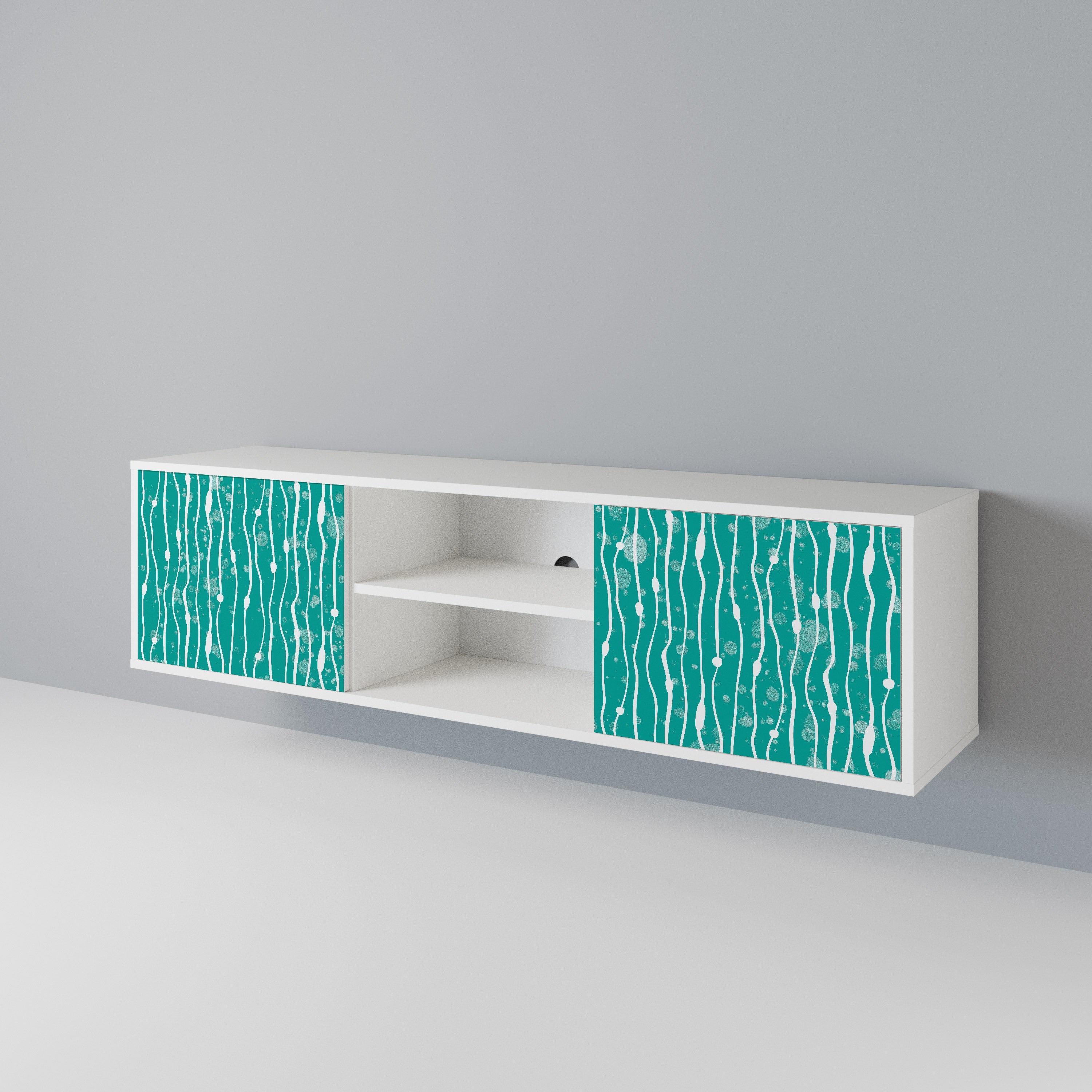 TURQUOISE RAIN Mueble de TV de 2 Puertas