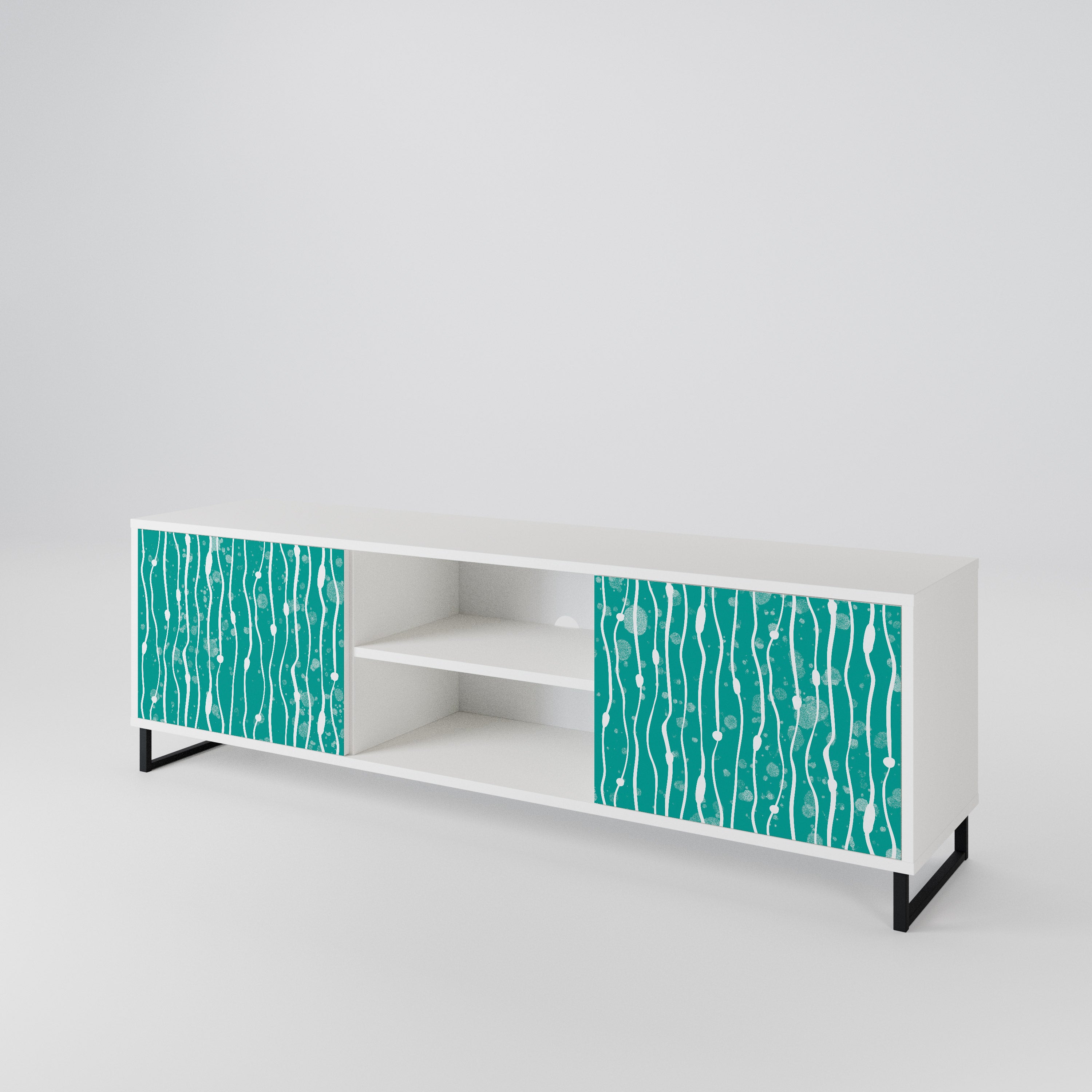 TURQUOISE RAIN Mueble de TV de 2 Puertas