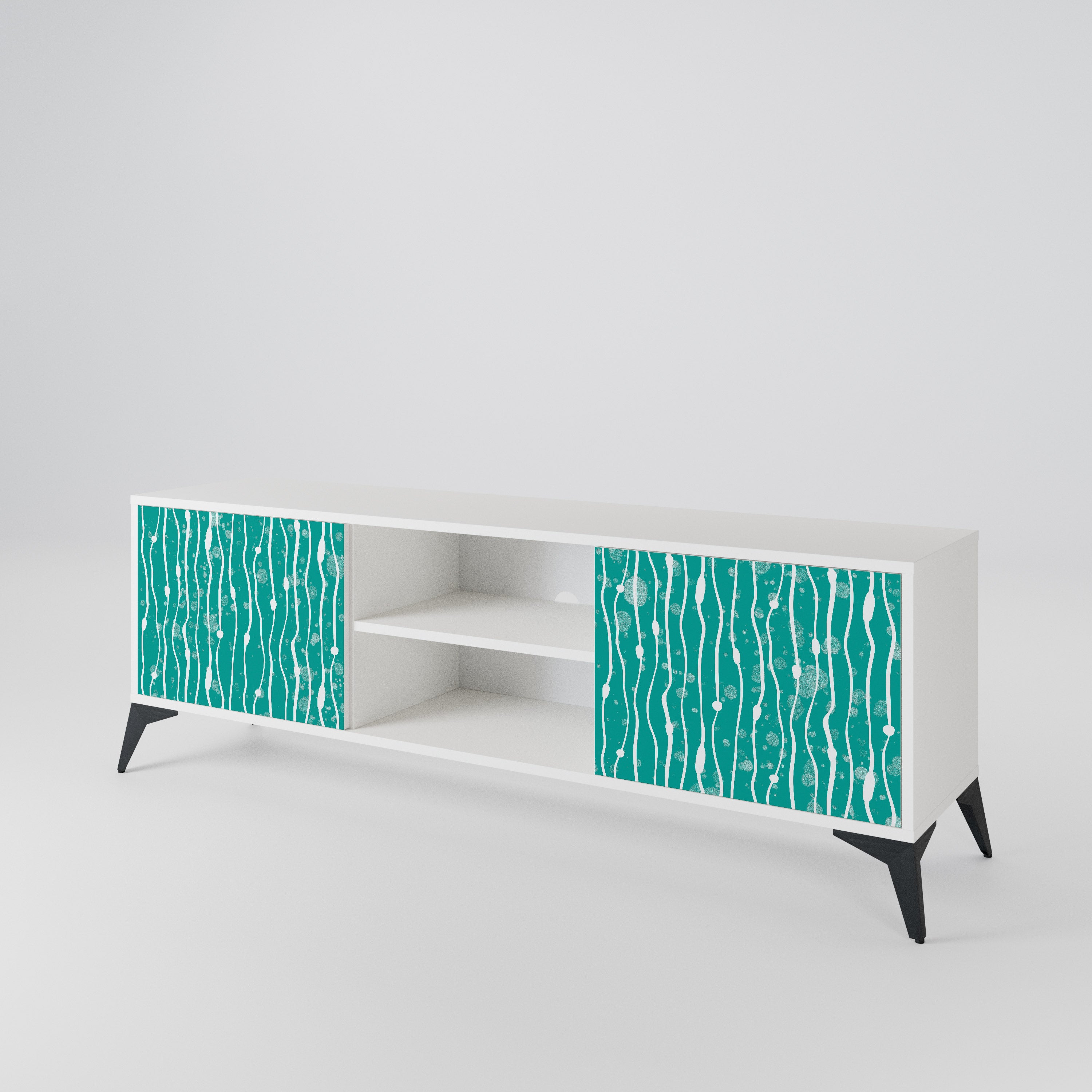TURQUOISE RAIN Mueble de TV de 2 Puertas