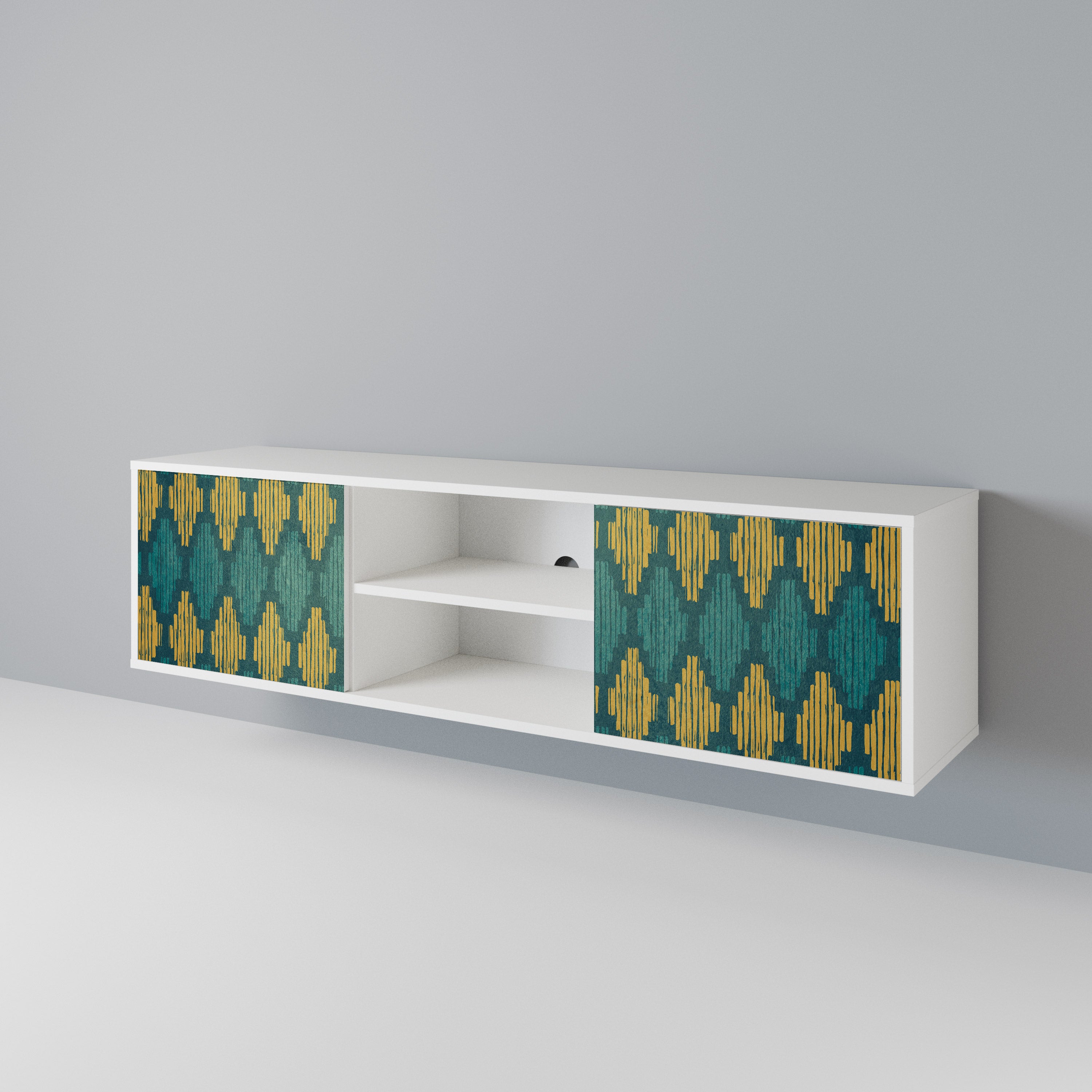 POLYGONS Mueble de TV de 2 Puertas