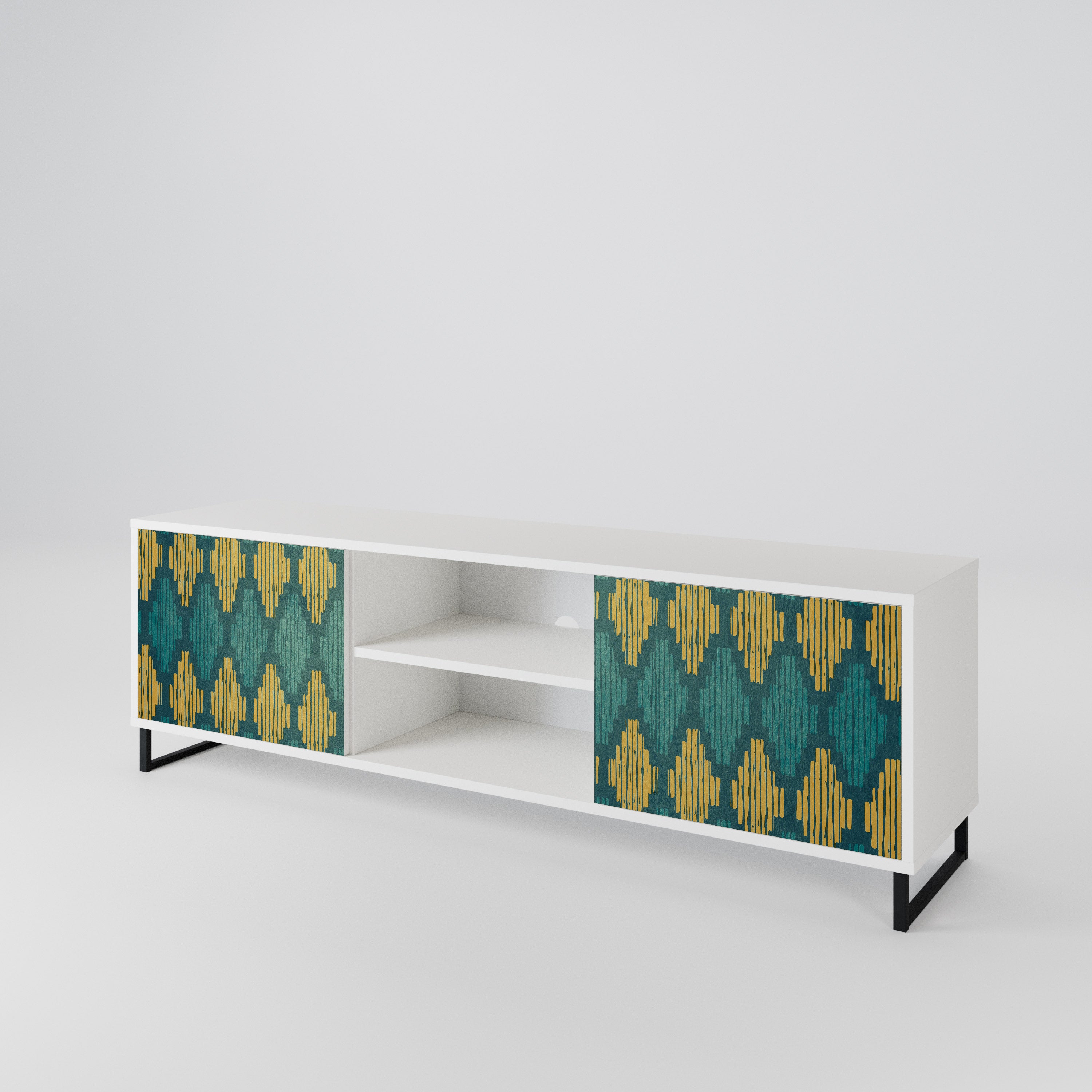 POLYGONS Mueble de TV de 2 Puertas