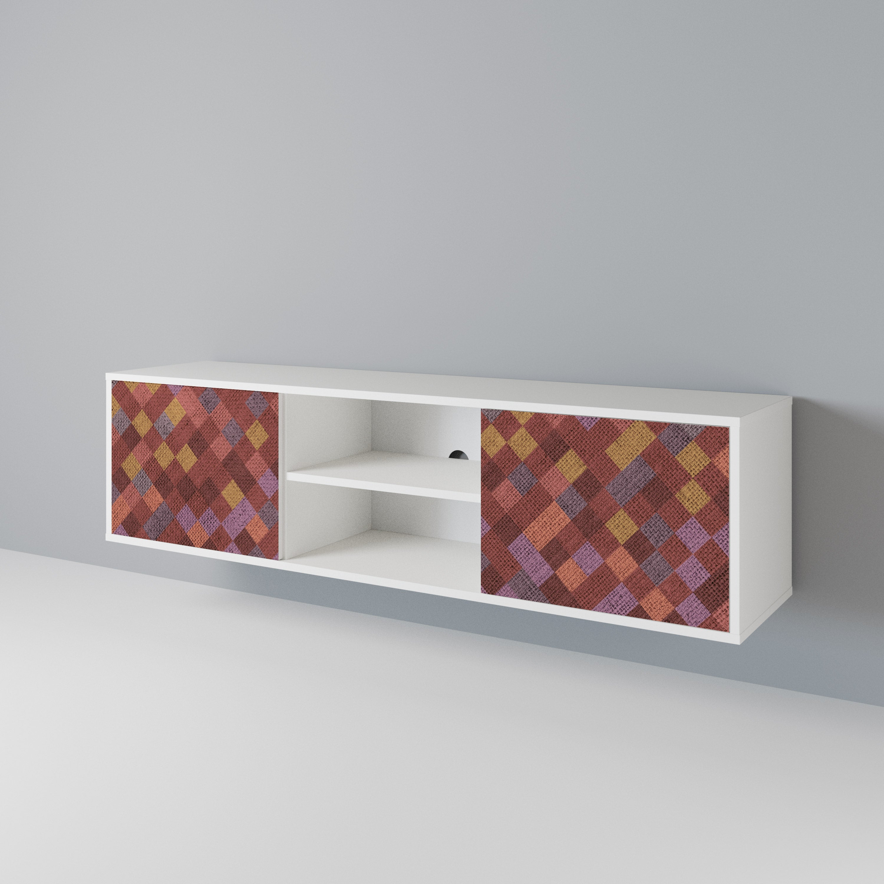 PAINTED SQUARES Mueble de TV de 2 Puertas