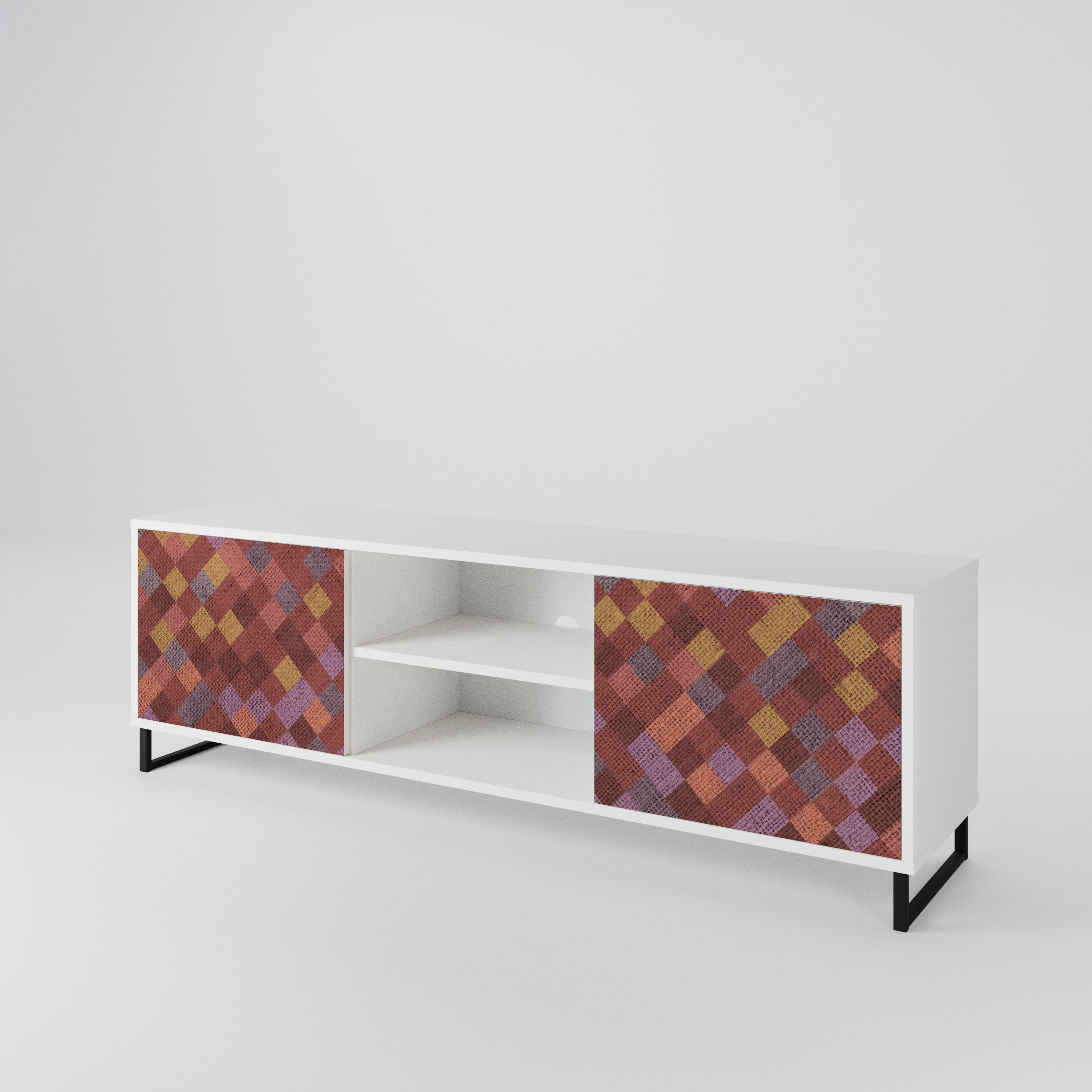 PAINTED SQUARES Mueble de TV de 2 Puertas