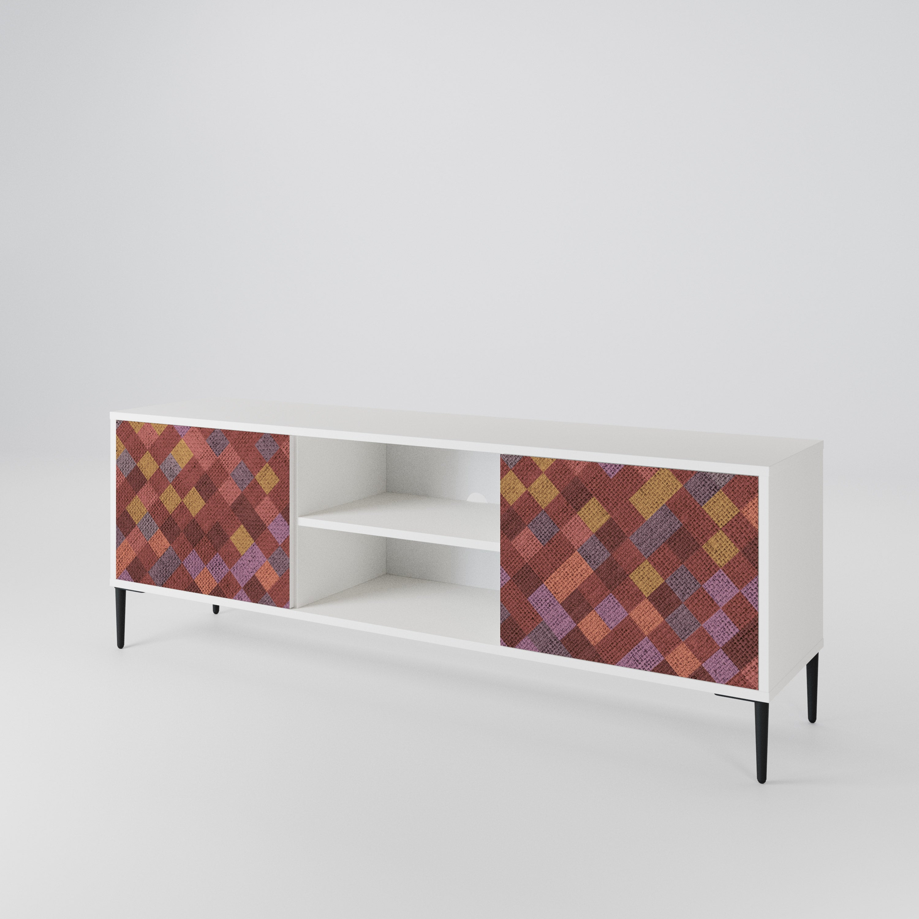 PAINTED SQUARES Mueble de TV de 2 Puertas
