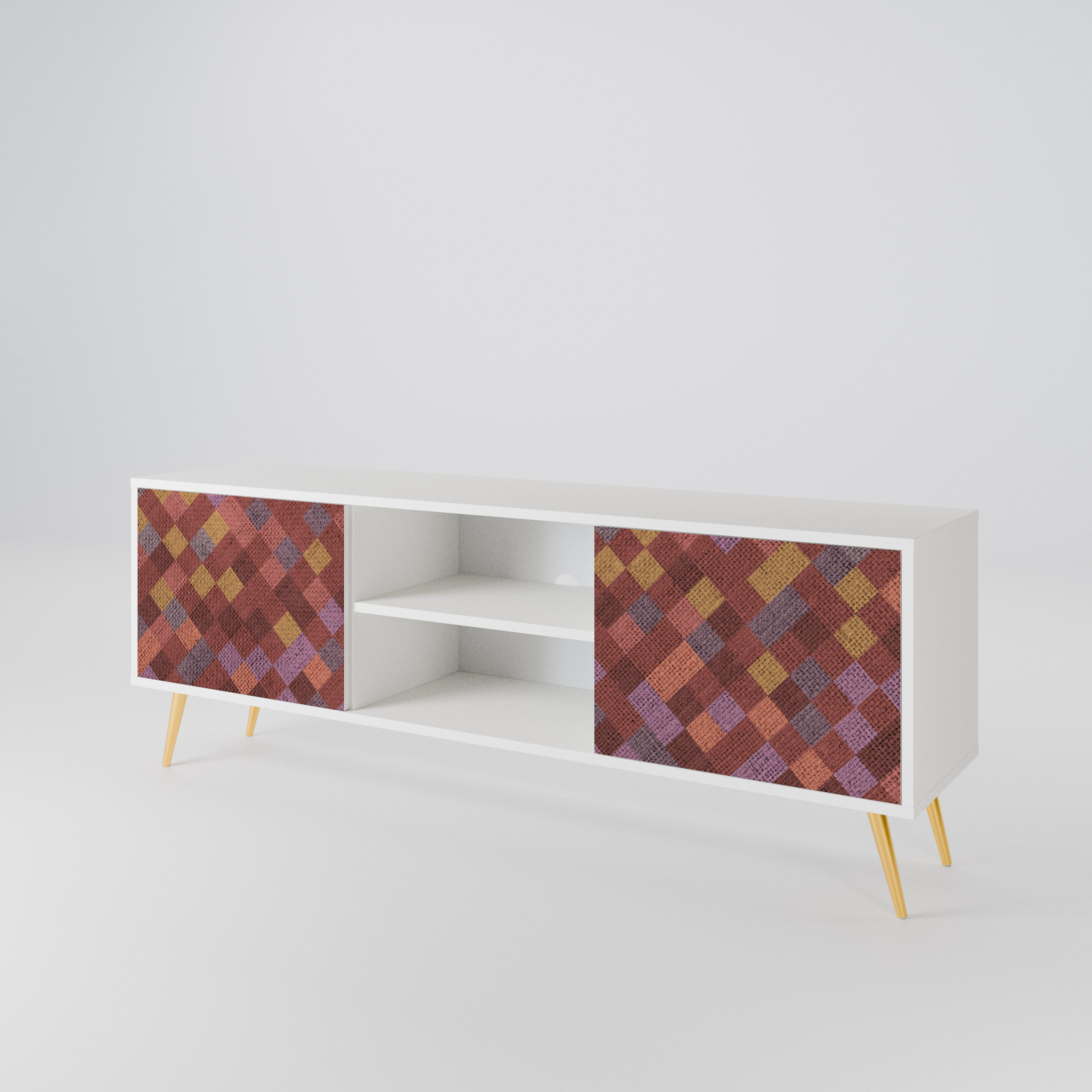 PAINTED SQUARES Mueble de TV de 2 Puertas