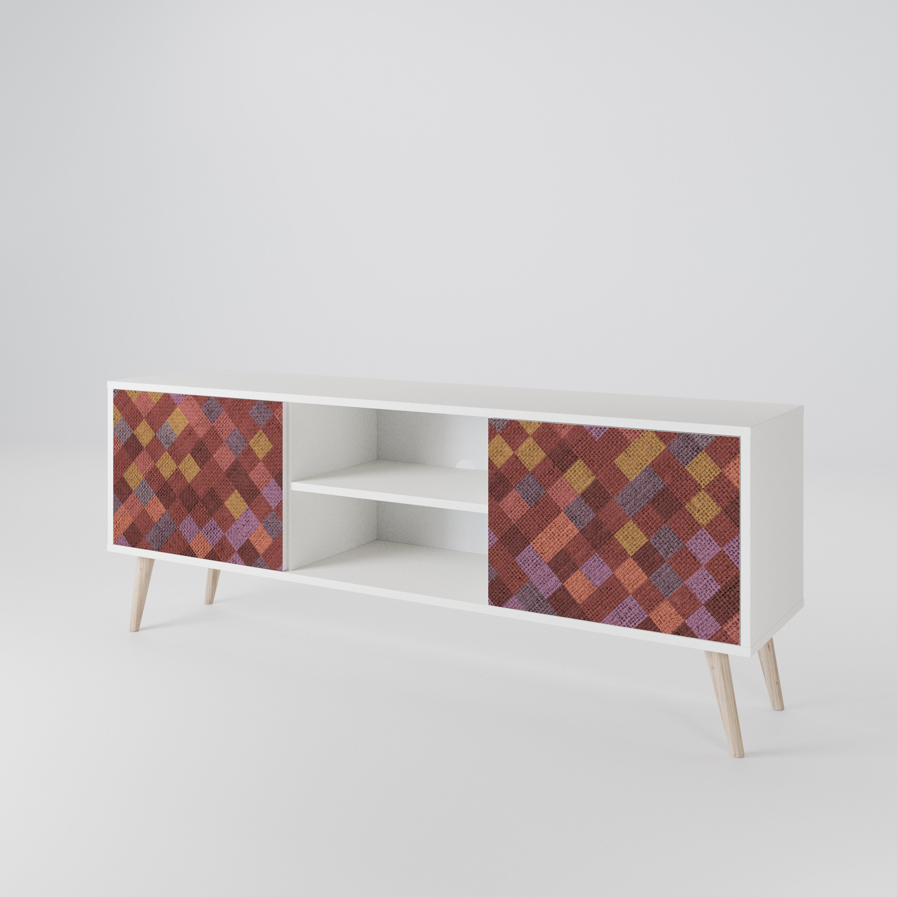 PAINTED SQUARES Mueble de TV de 2 Puertas