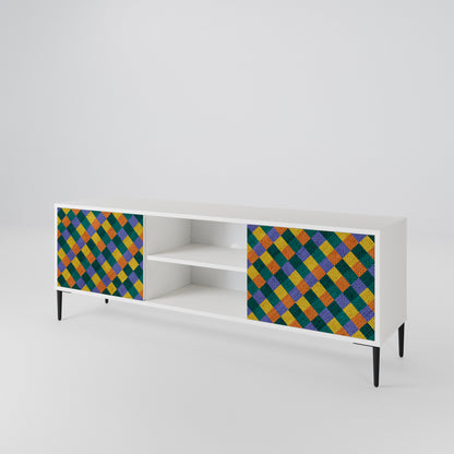 PAINTED SQUARES MIX Mueble de TV de 2 Puertas