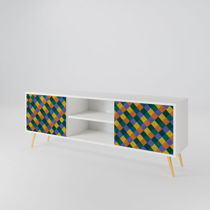 PAINTED SQUARES MIX Mueble de TV de 2 Puertas
