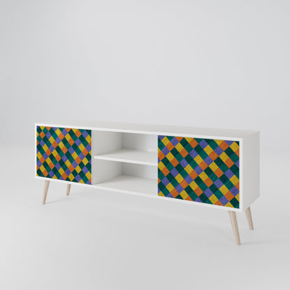 PAINTED SQUARES MIX Mueble de TV de 2 Puertas