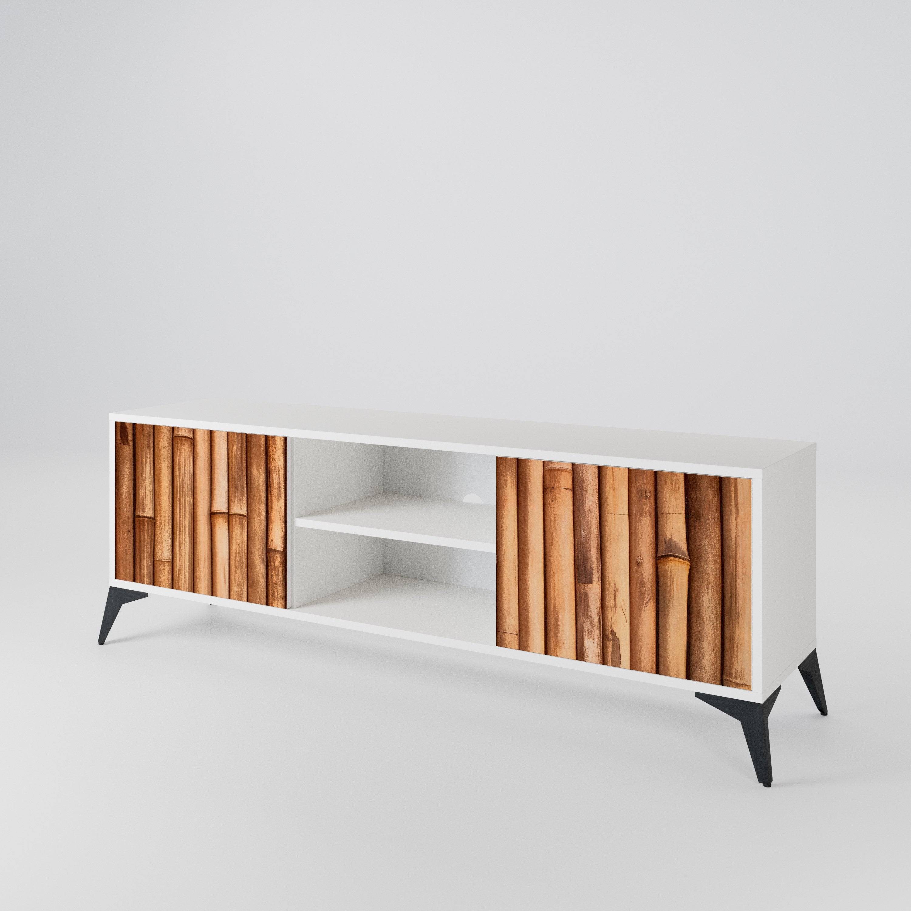 NATURAL WOOD Mueble de TV de 2 Puertas
