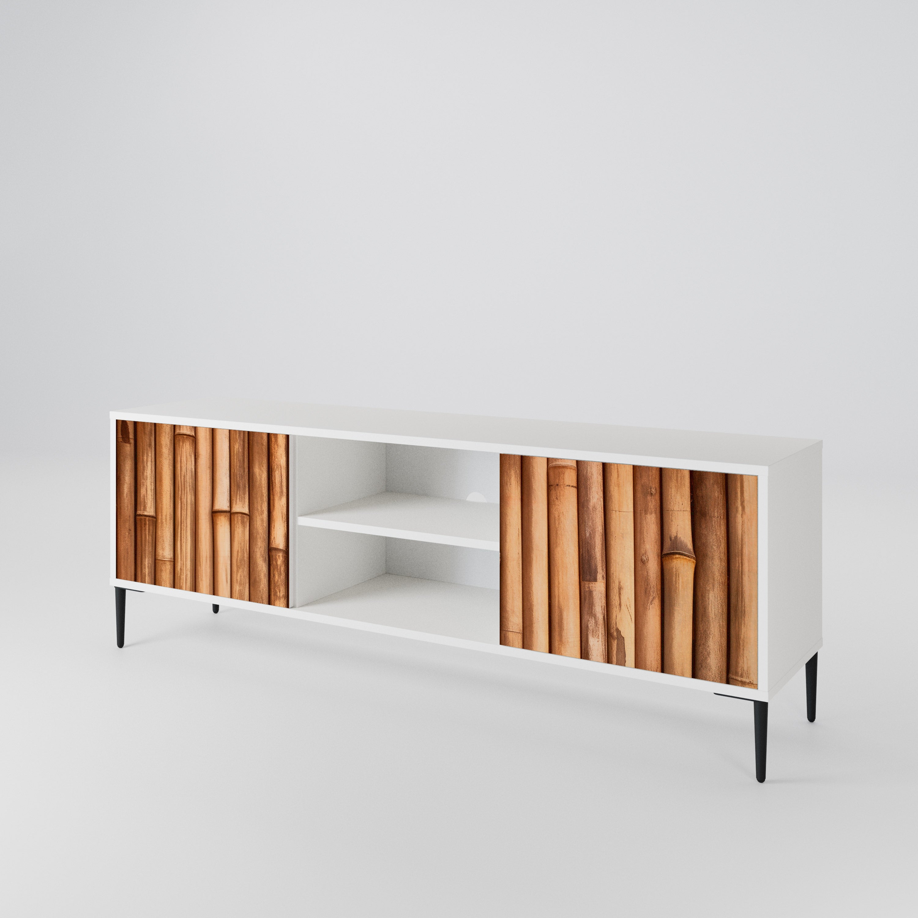 NATURAL WOOD Mueble de TV de 2 Puertas