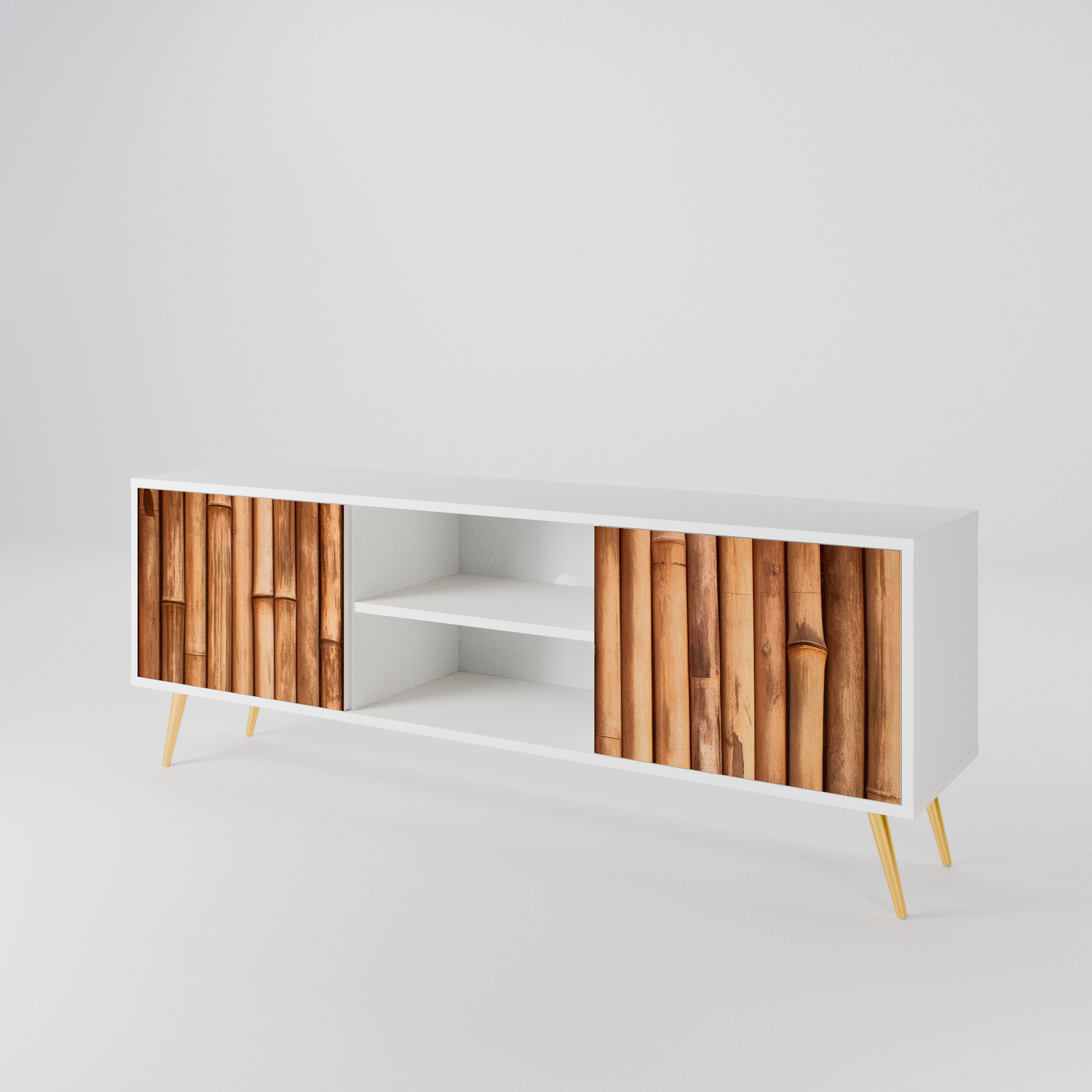 NATURAL WOOD Mueble de TV de 2 Puertas