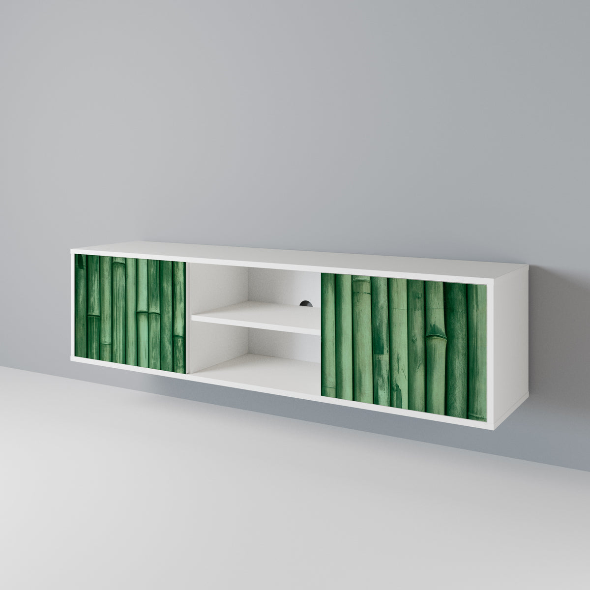 NATURAL GREEN Mueble de TV de 2 Puertas
