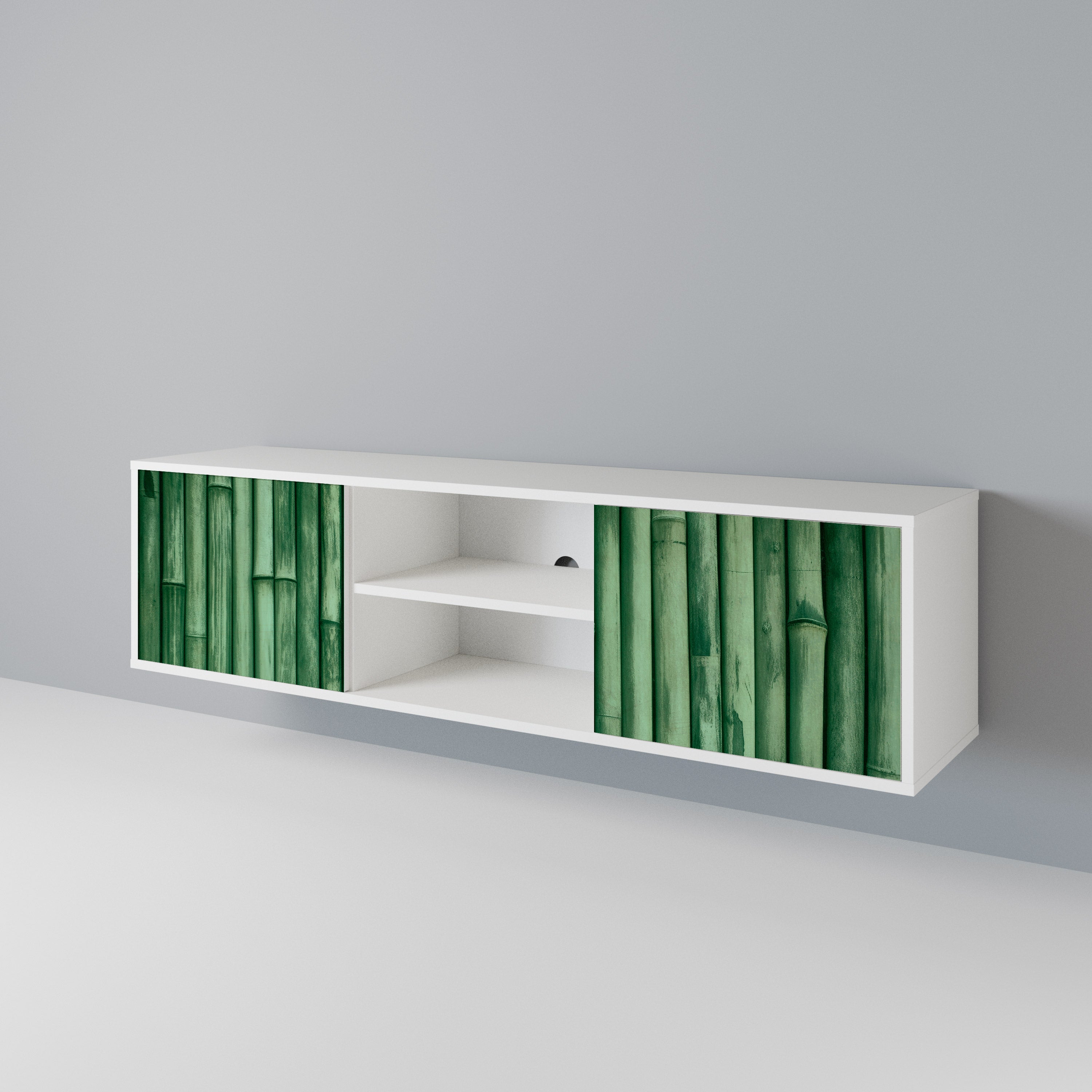 NATURAL GREEN Mueble de TV de 2 Puertas