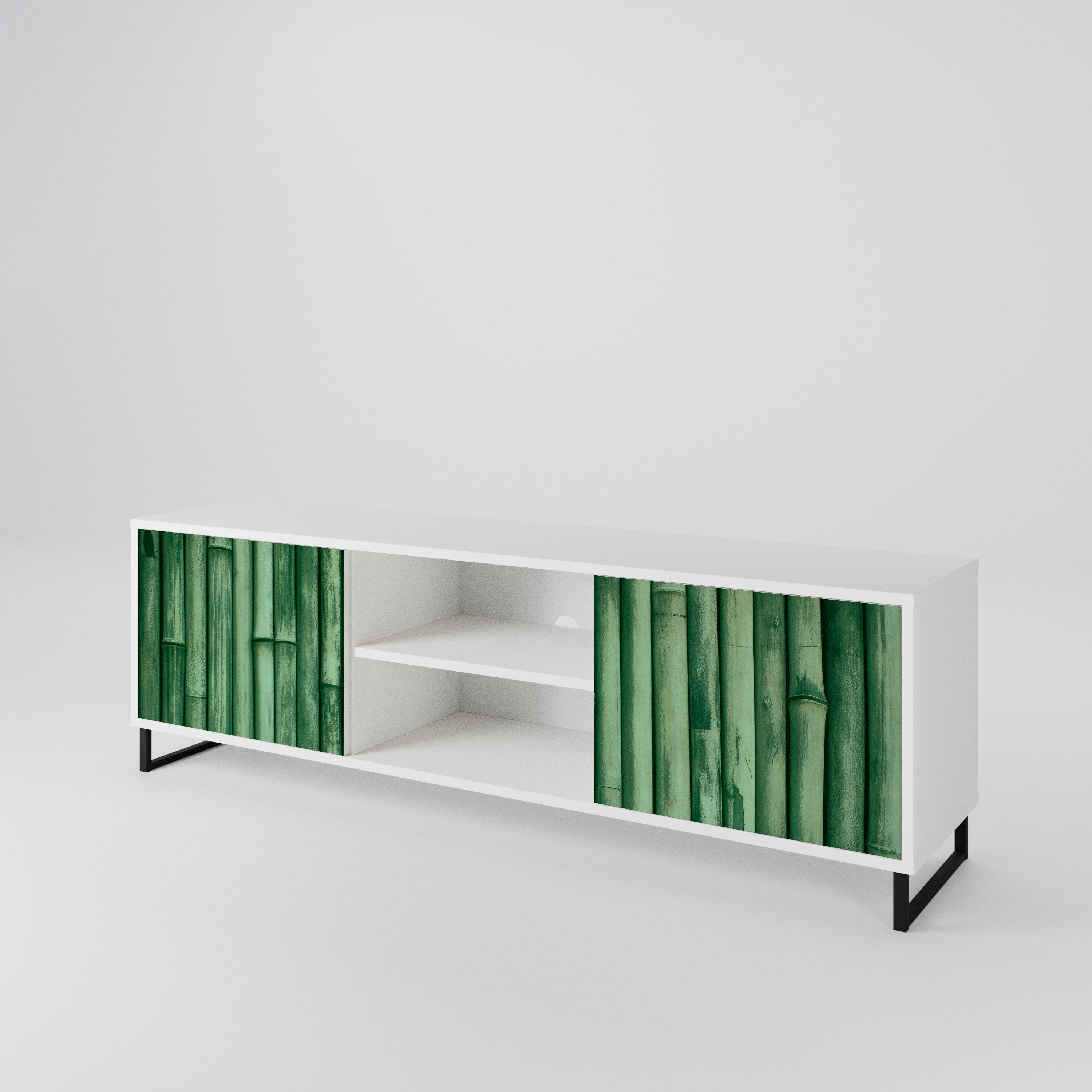 NATURAL GREEN Mueble de TV de 2 Puertas