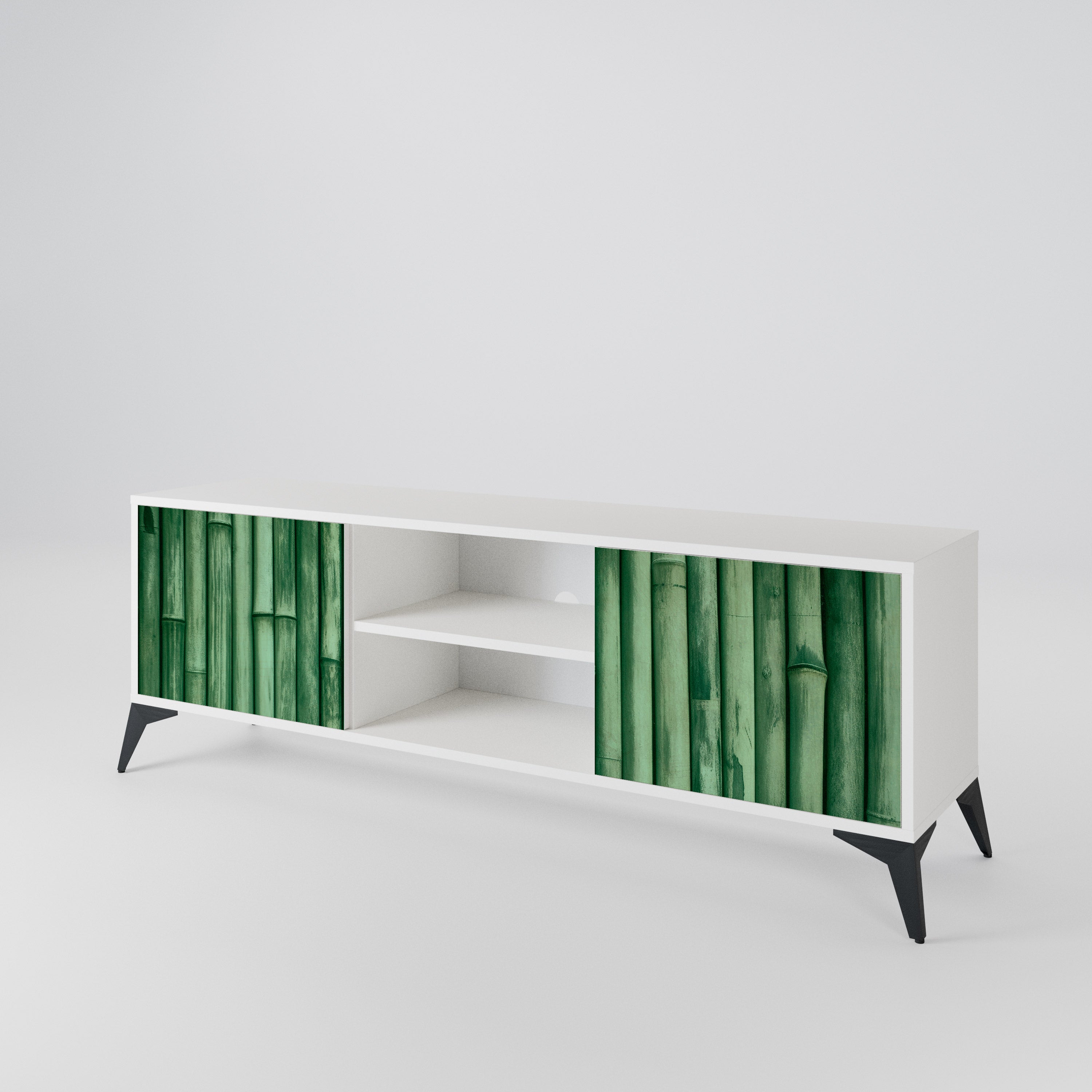 NATURAL GREEN Mueble de TV de 2 Puertas