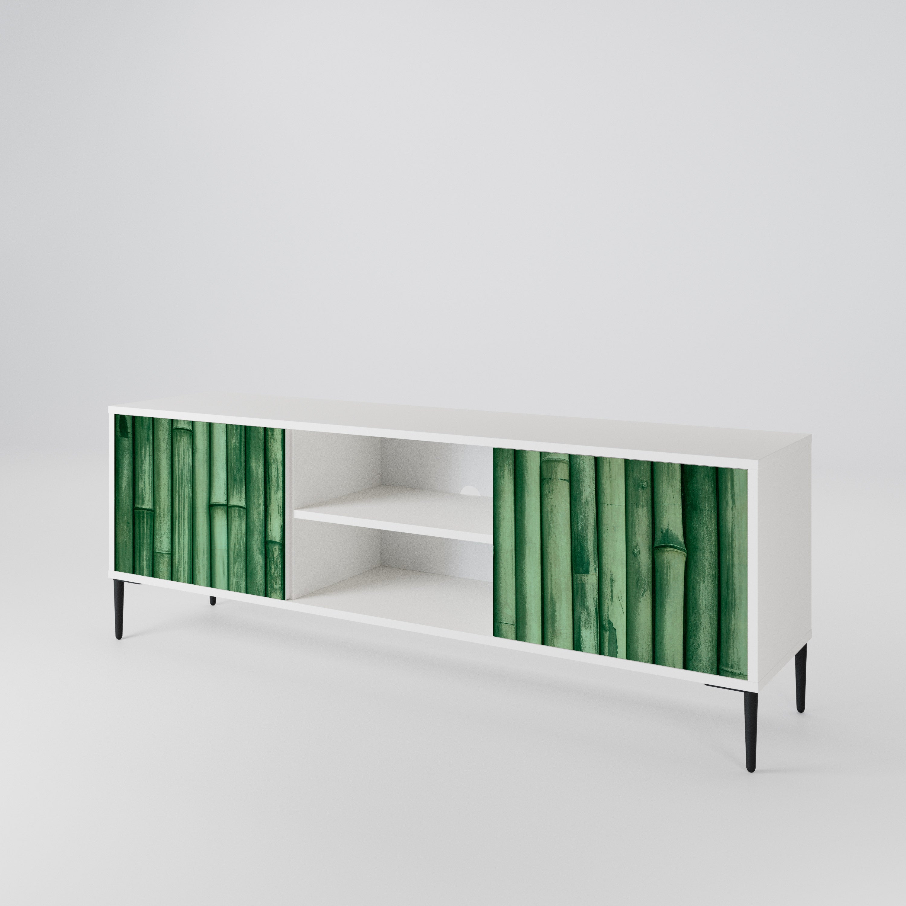 NATURAL GREEN Mueble de TV de 2 Puertas