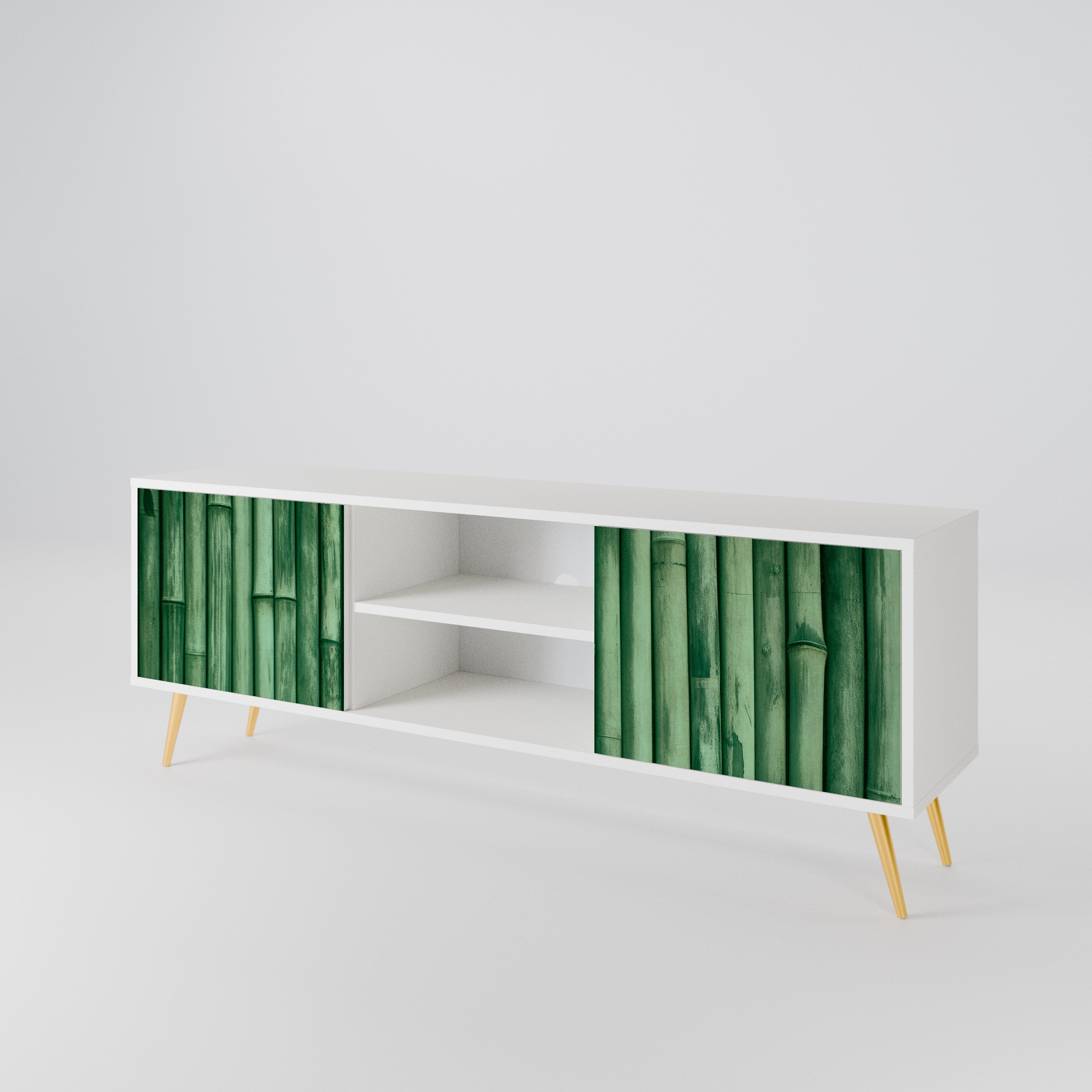 NATURAL GREEN Mueble de TV de 2 Puertas
