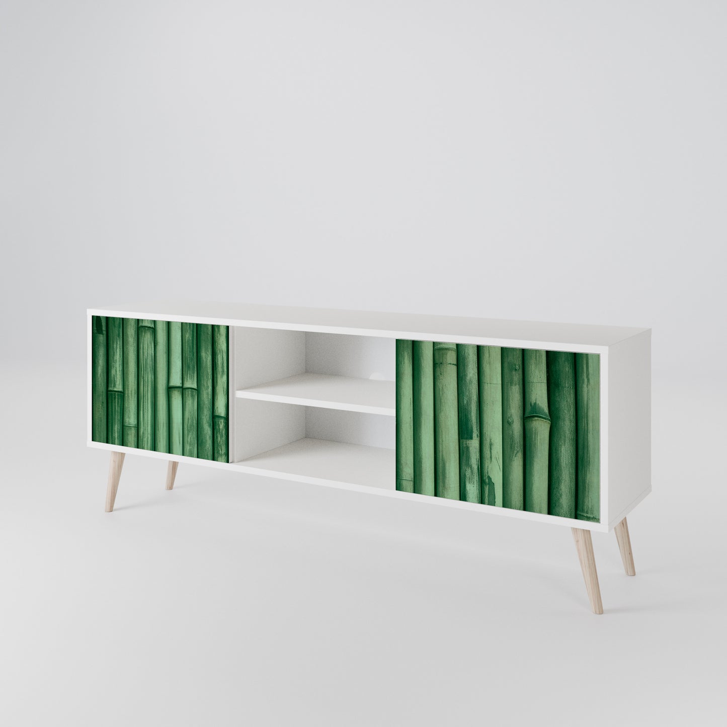 NATURAL GREEN Mueble de TV de 2 Puertas