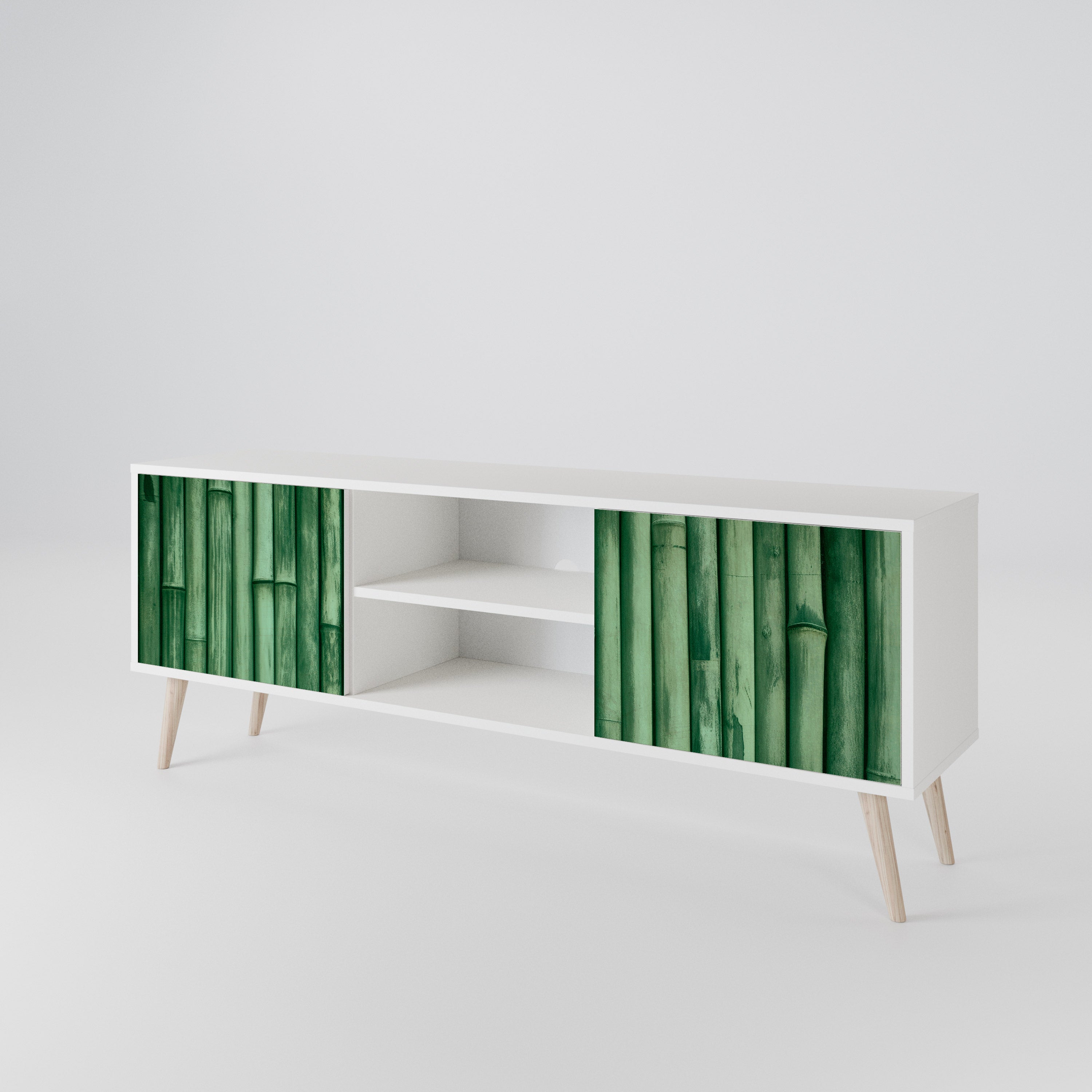 NATURAL GREEN Mueble de TV de 2 Puertas