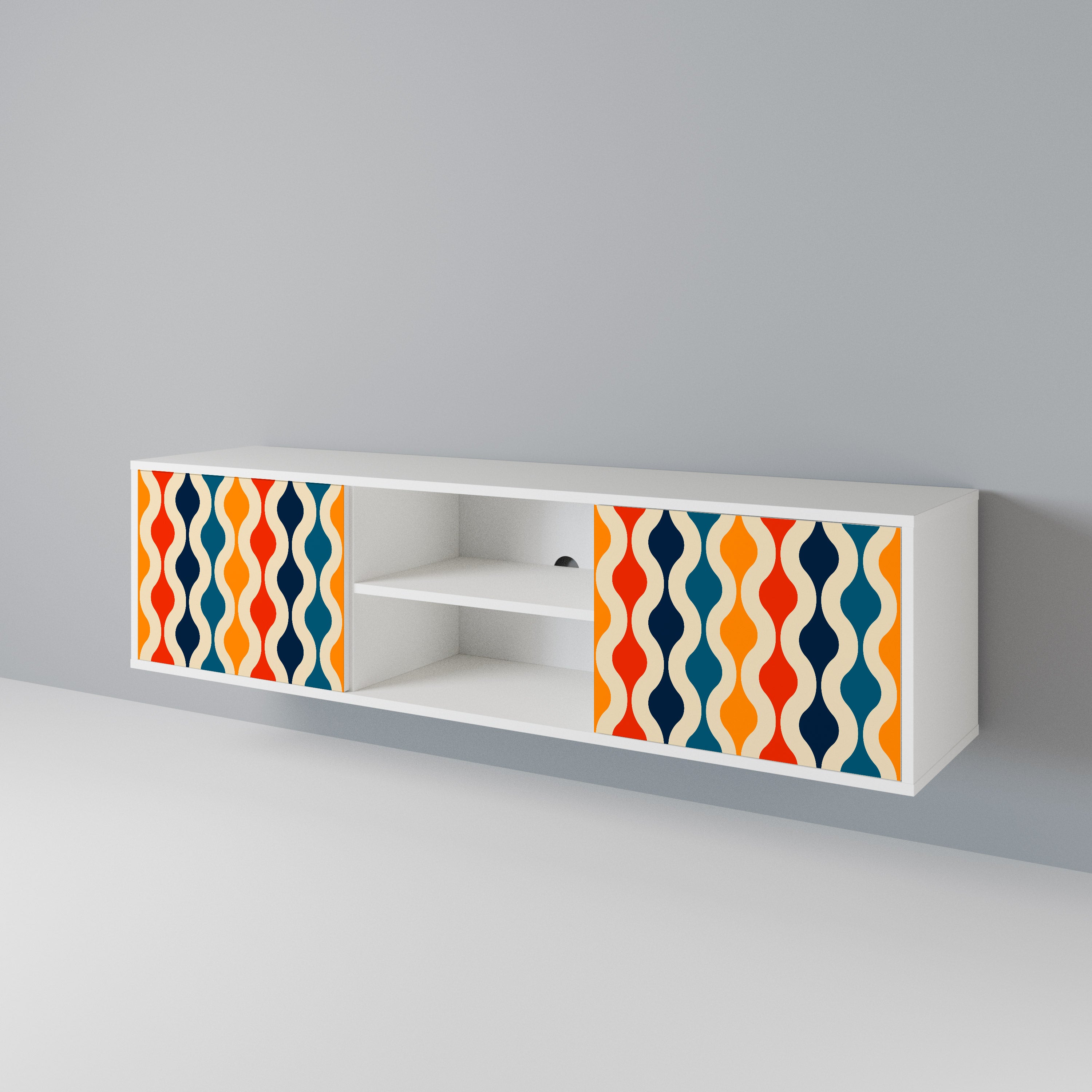 COLORFUL NOSTALGIA Mueble de TV de 2 Puertas