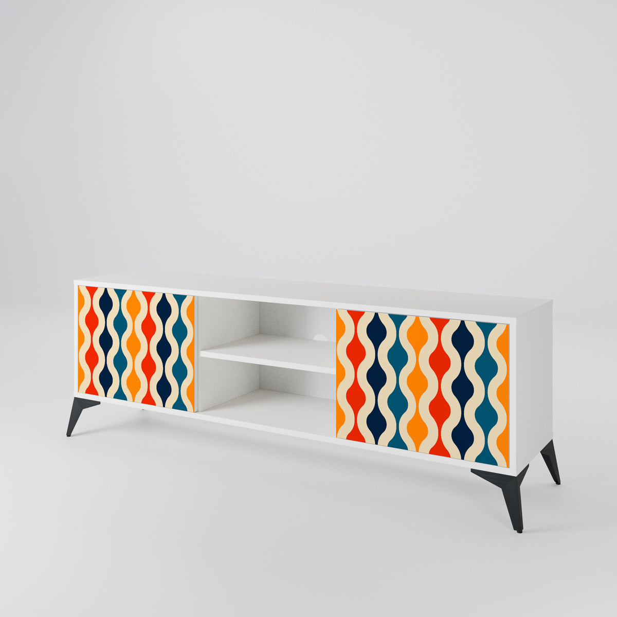 COLORFUL NOSTALGIA Mueble de TV de 2 Puertas