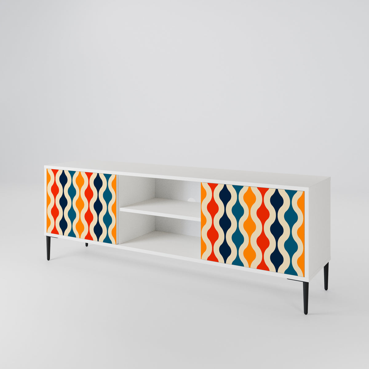 COLORFUL NOSTALGIA Mueble de TV de 2 Puertas