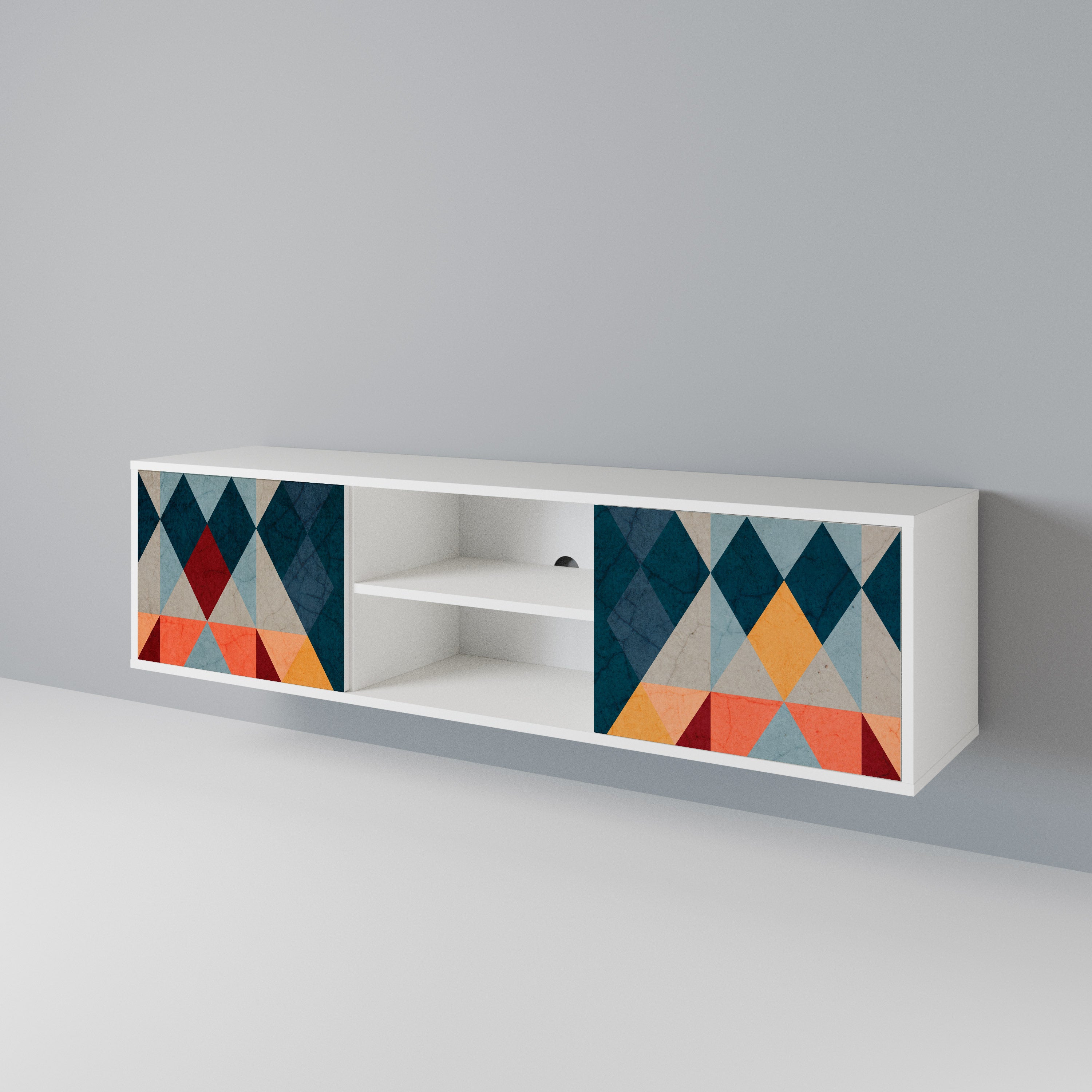CRACKED ILLUSION Mueble de TV de 2 Puertas