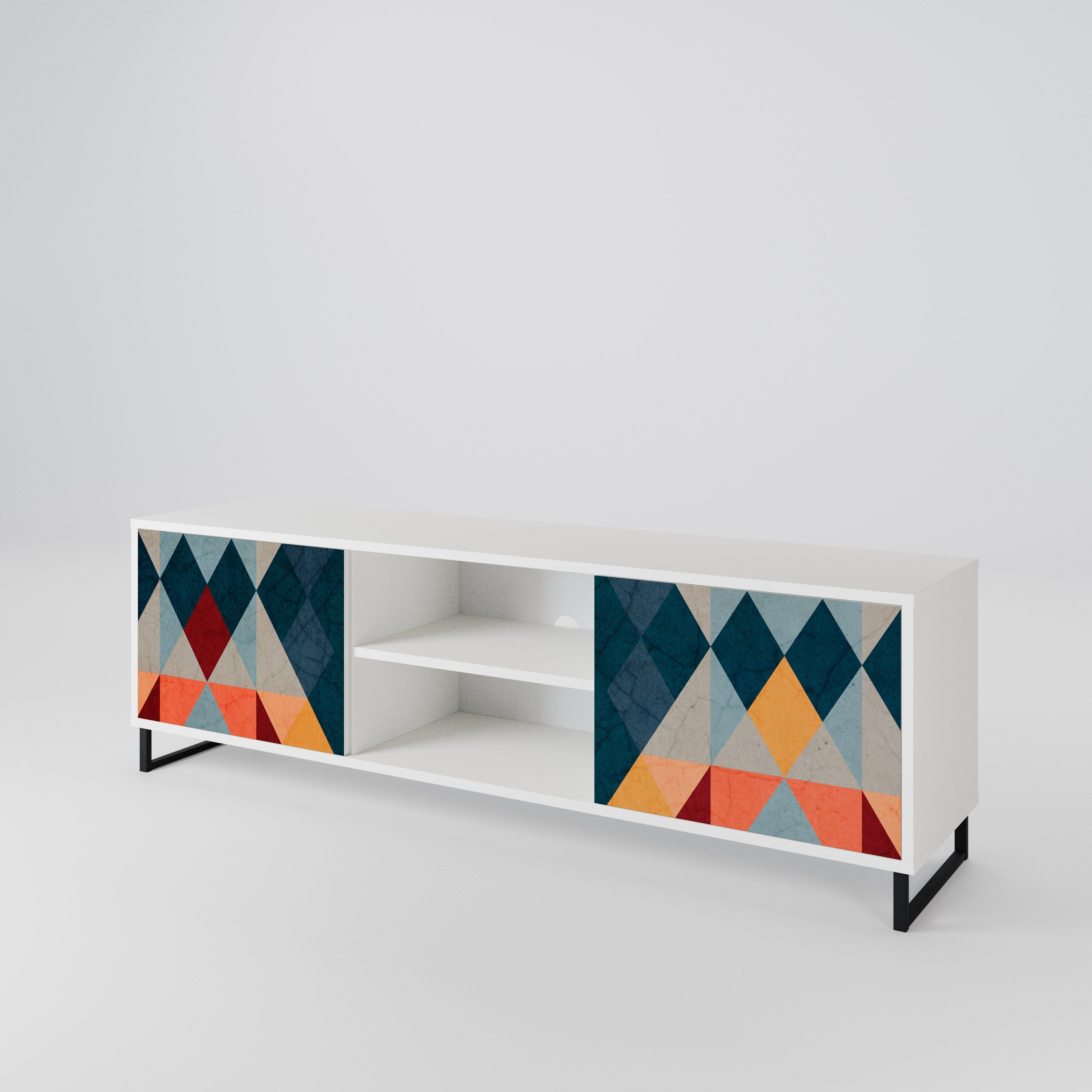 CRACKED ILLUSION Mueble de TV de 2 Puertas