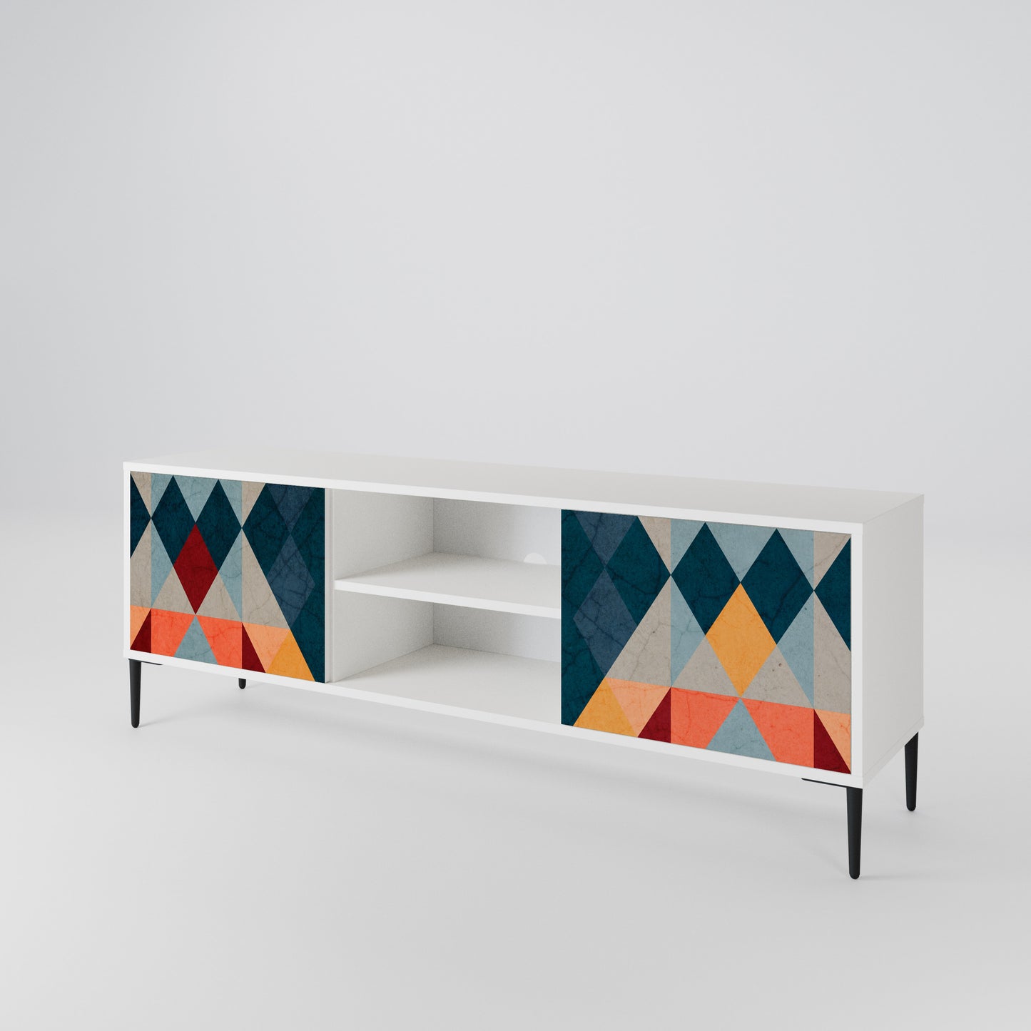 CRACKED ILLUSION Mueble de TV de 2 Puertas