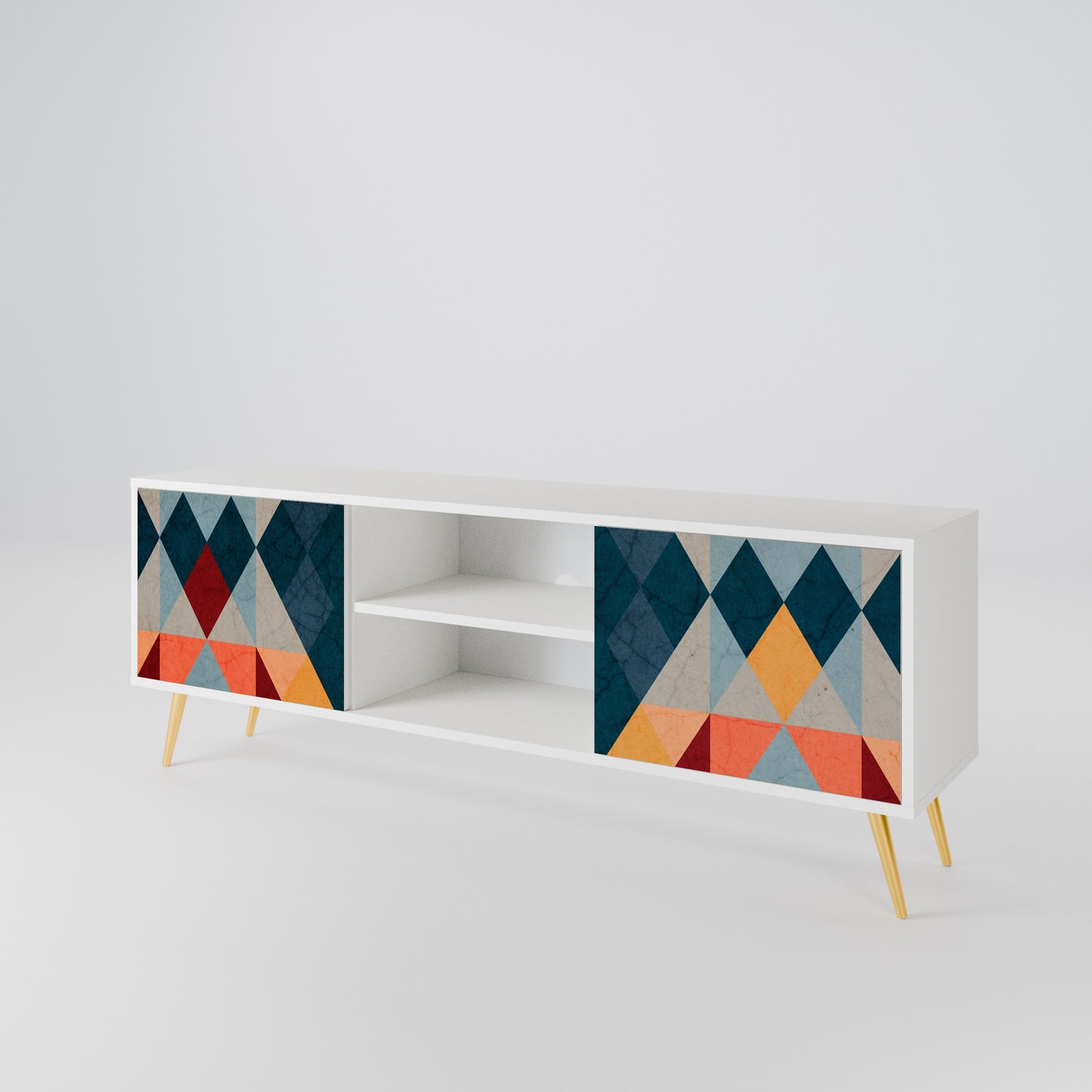 CRACKED ILLUSION Mueble de TV de 2 Puertas