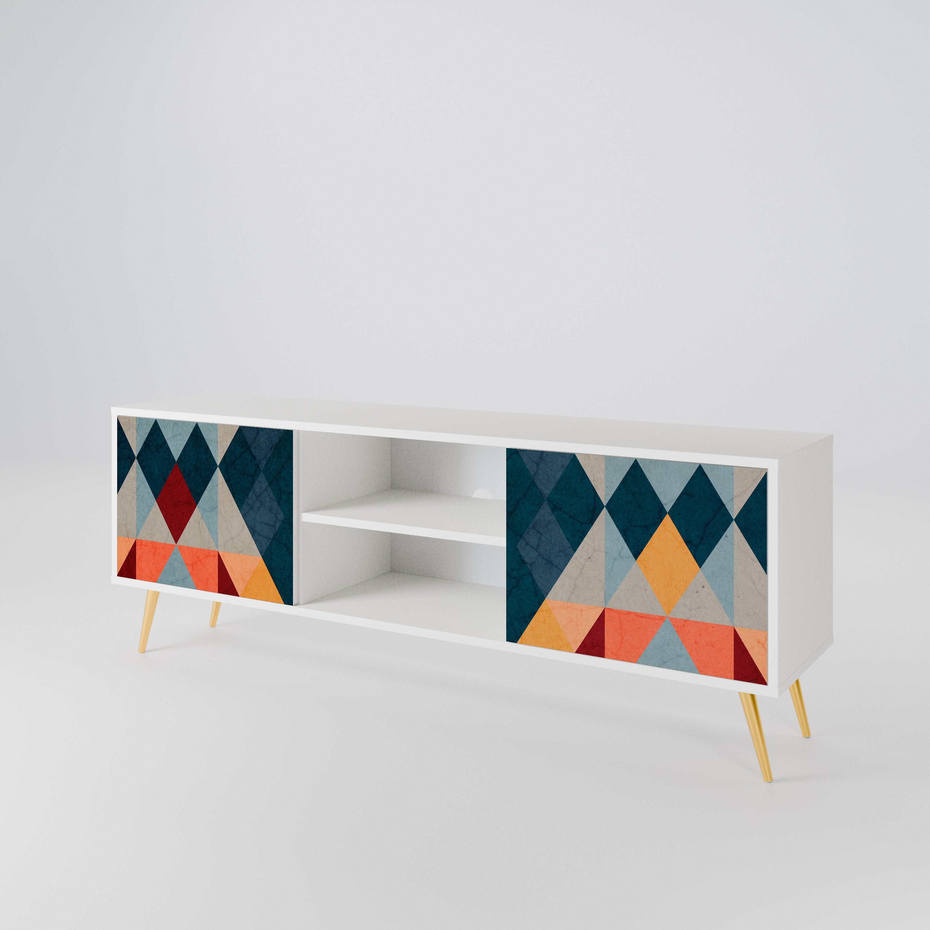 CRACKED ILLUSION Mueble de TV de 2 Puertas