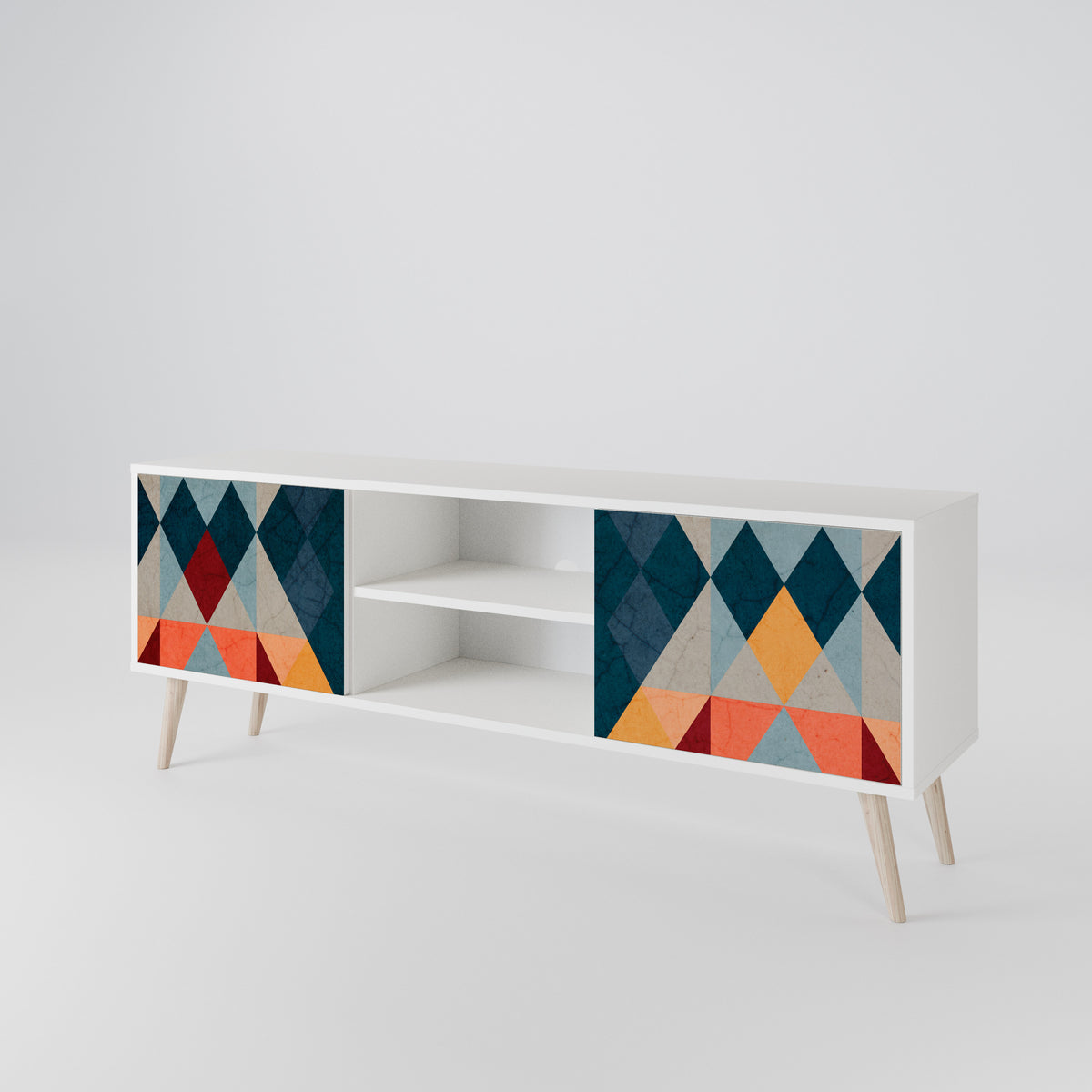 CRACKED ILLUSION Mueble de TV de 2 Puertas