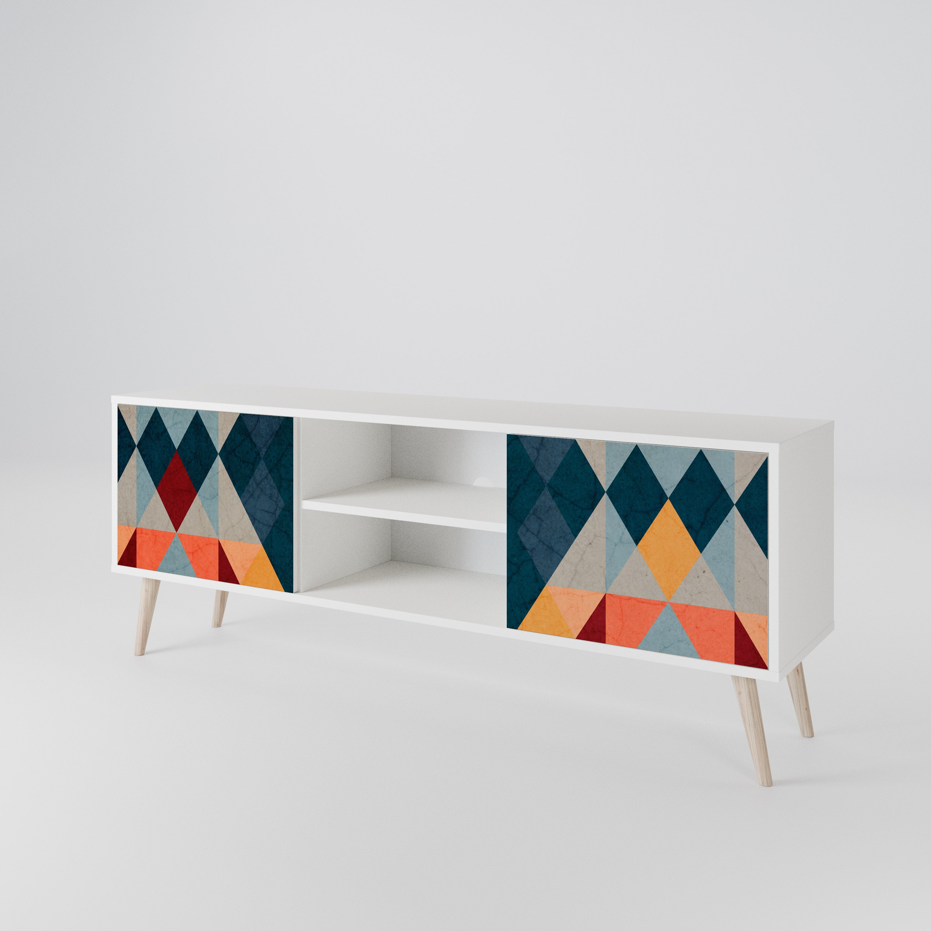 CRACKED ILLUSION Mueble de TV de 2 Puertas