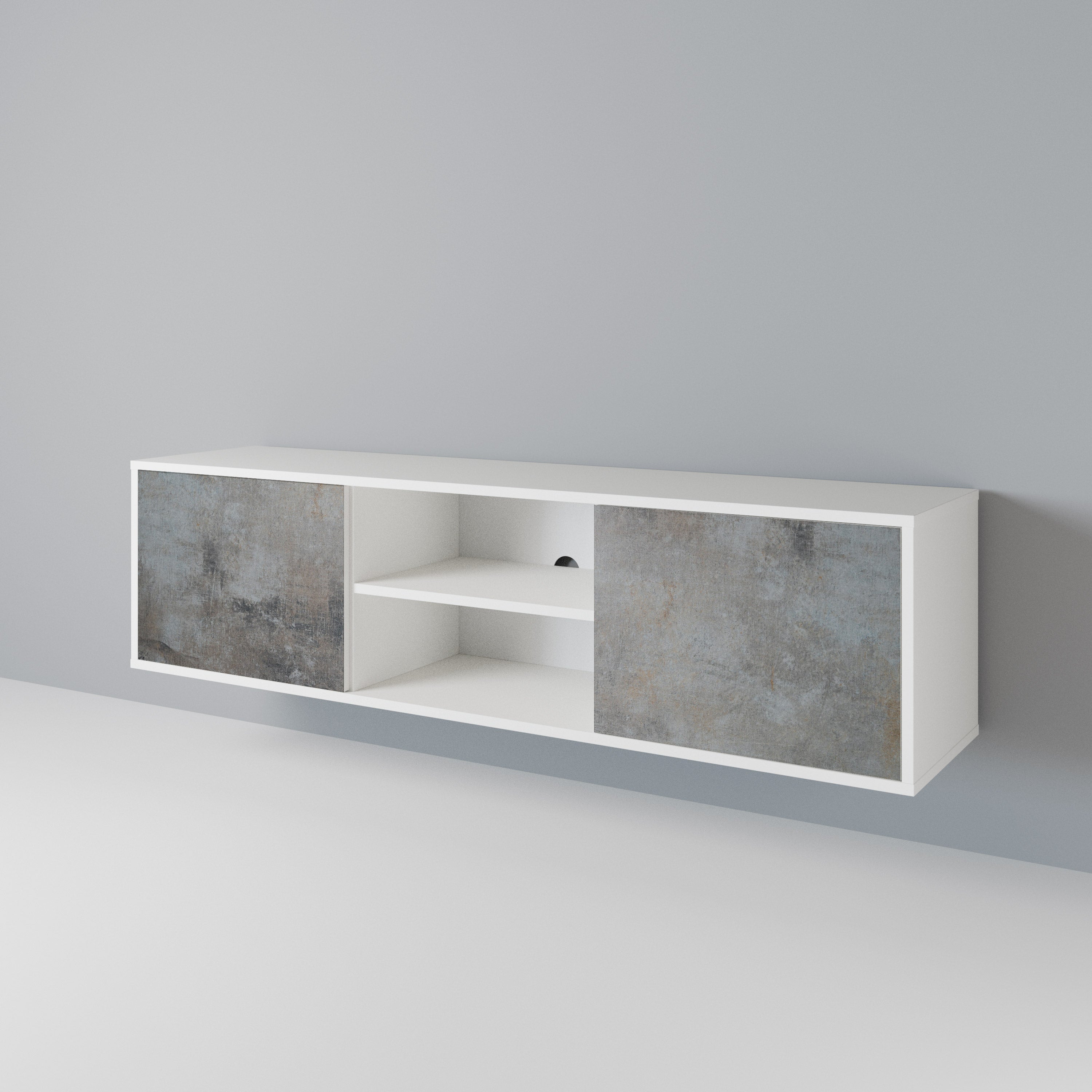 CONCRETE WALL Mueble de TV de 2 Puertas