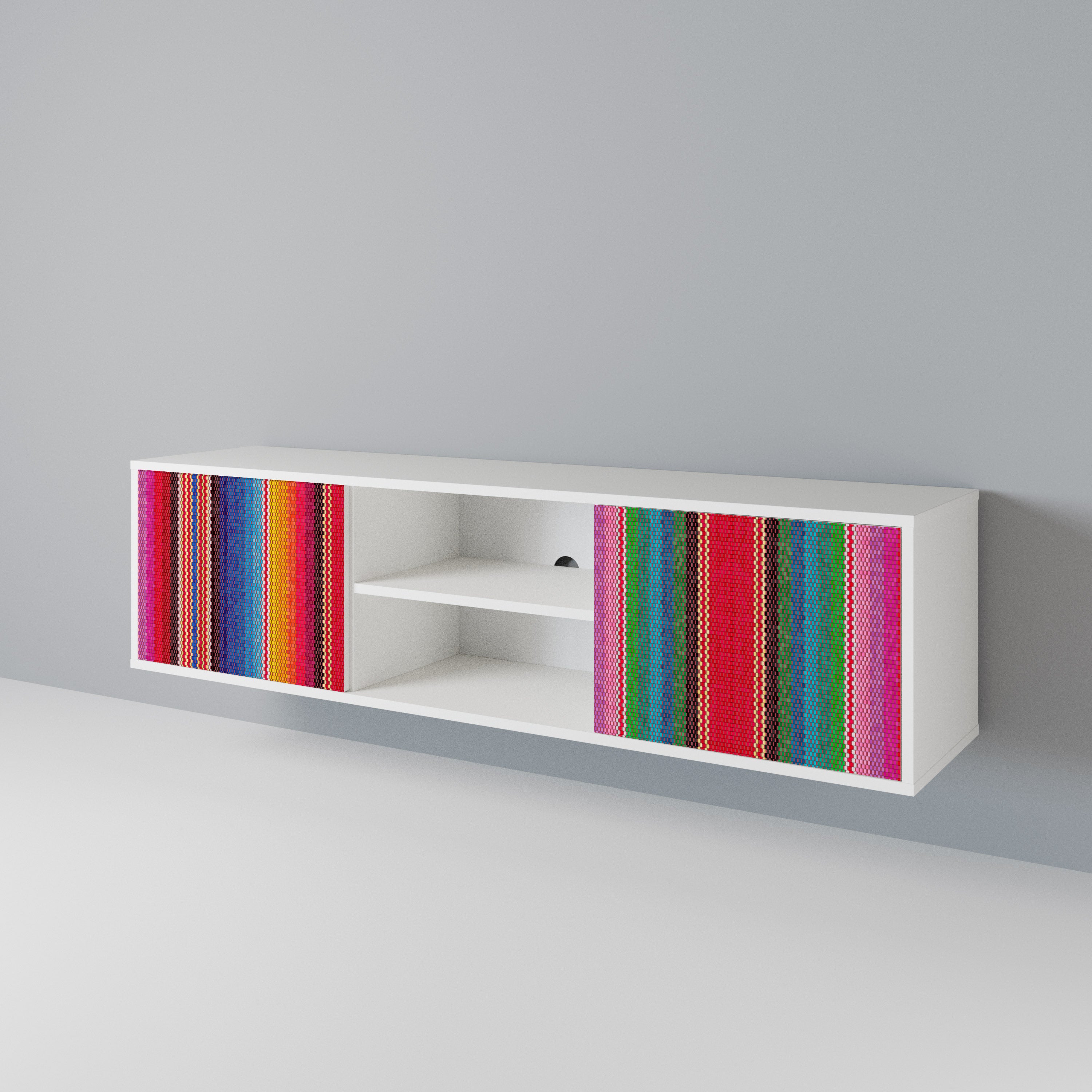 ETHNIC MEXICAN Mueble de TV de 2 Puertas