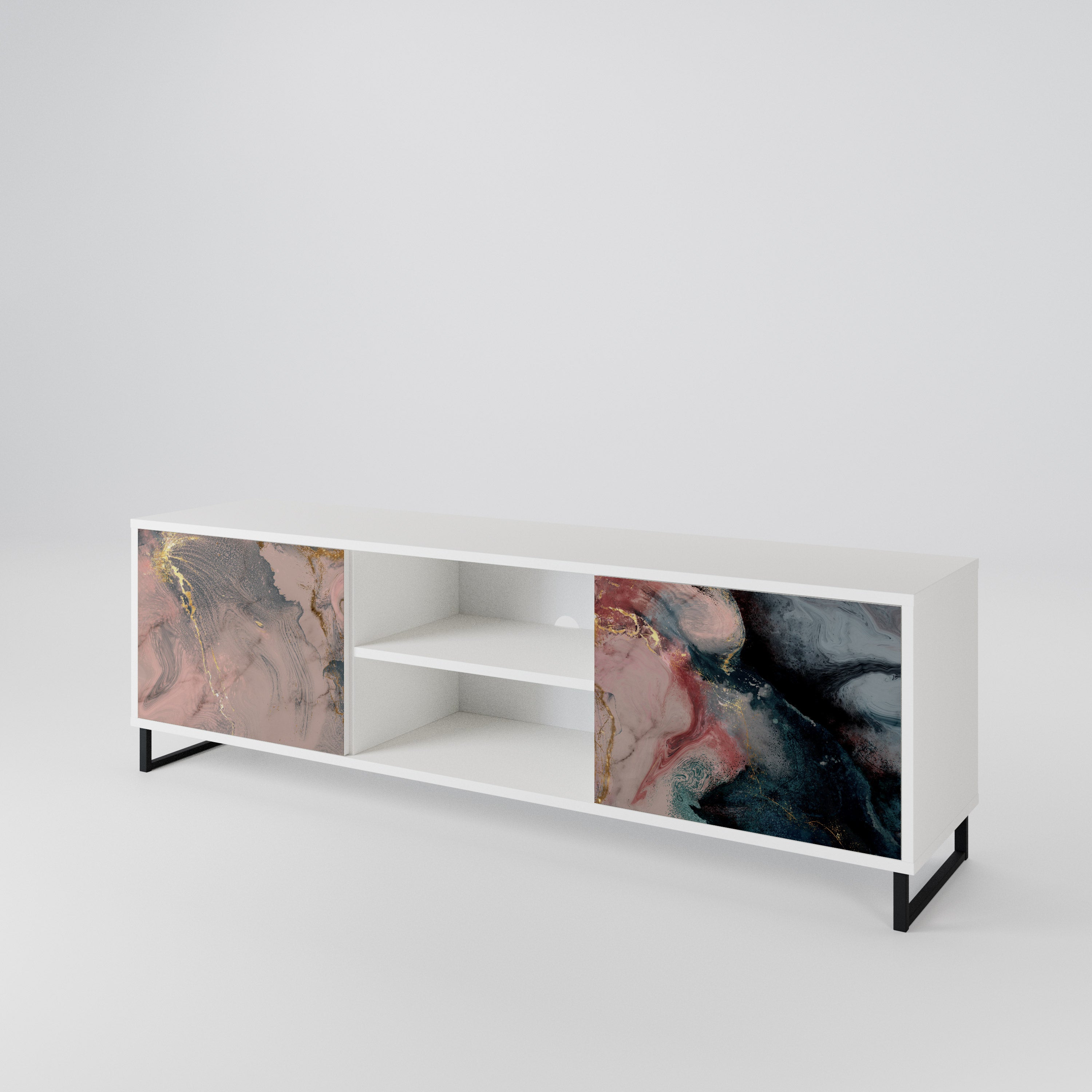 GILDED SWIRLS Mueble de TV de 2 Puertas