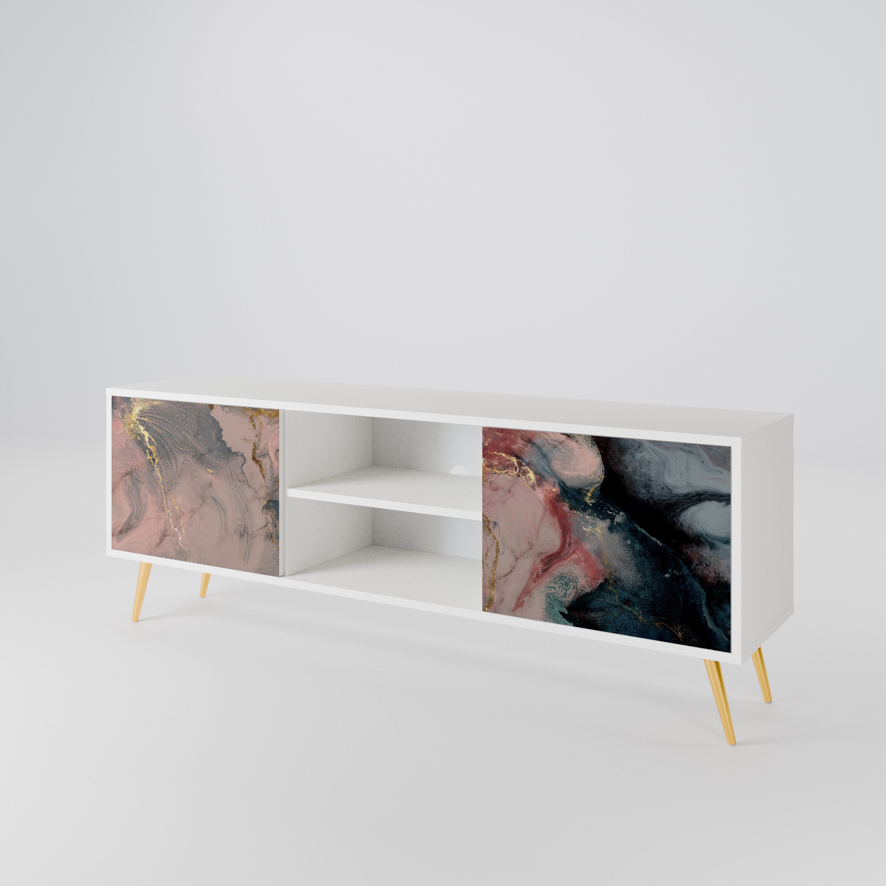 GILDED SWIRLS Mueble de TV de 2 Puertas