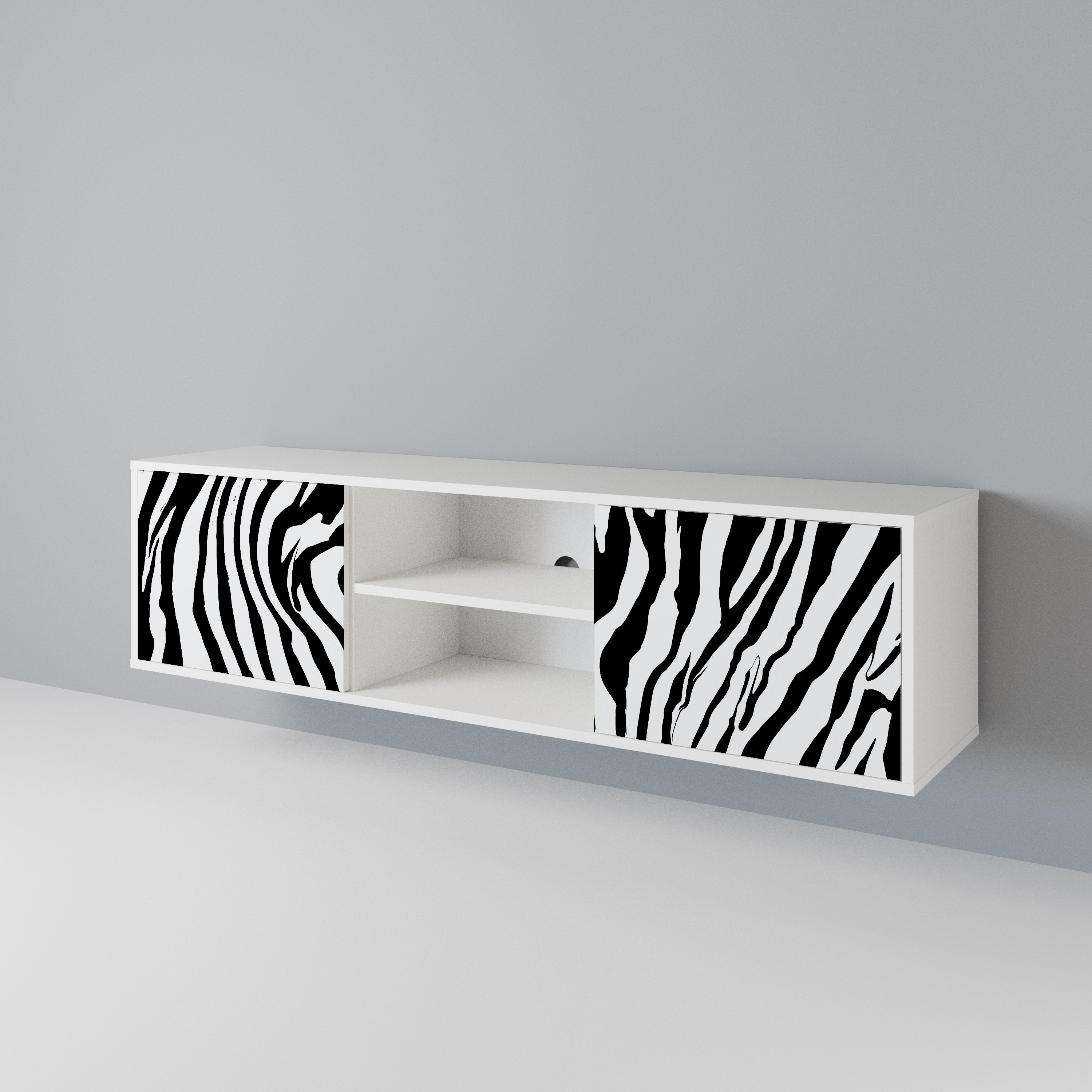 SPLENDID ZEBRA Mueble de TV de 2 Puertas