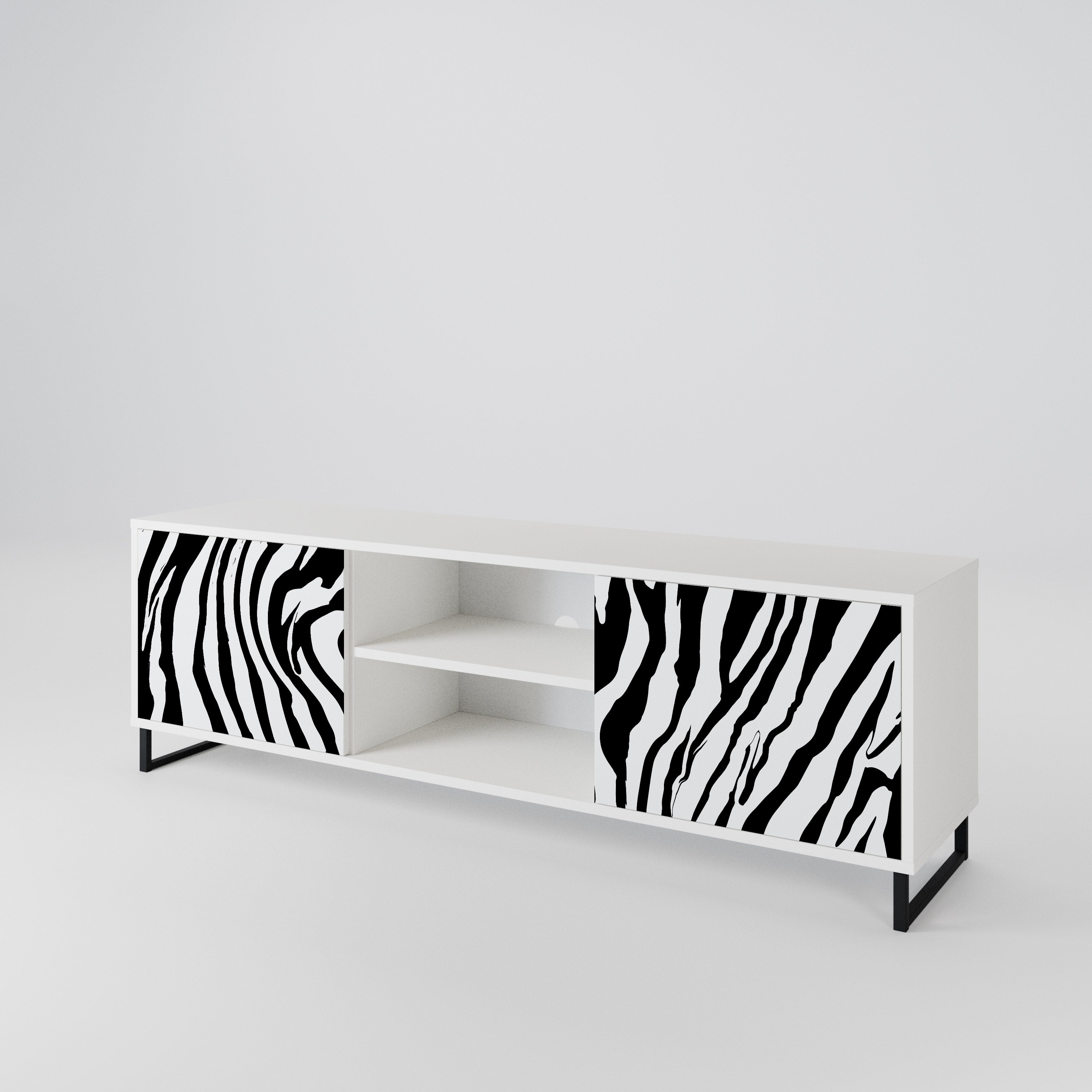 SPLENDID ZEBRA Mueble de TV de 2 Puertas
