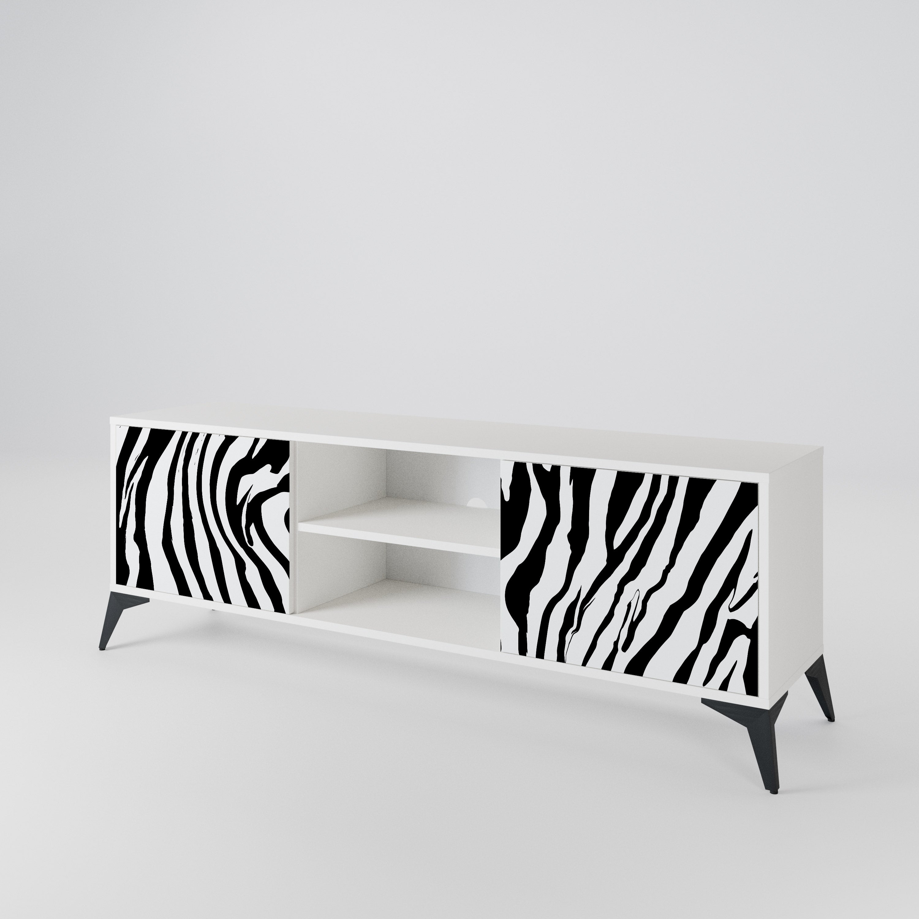 SPLENDID ZEBRA Mueble de TV de 2 Puertas