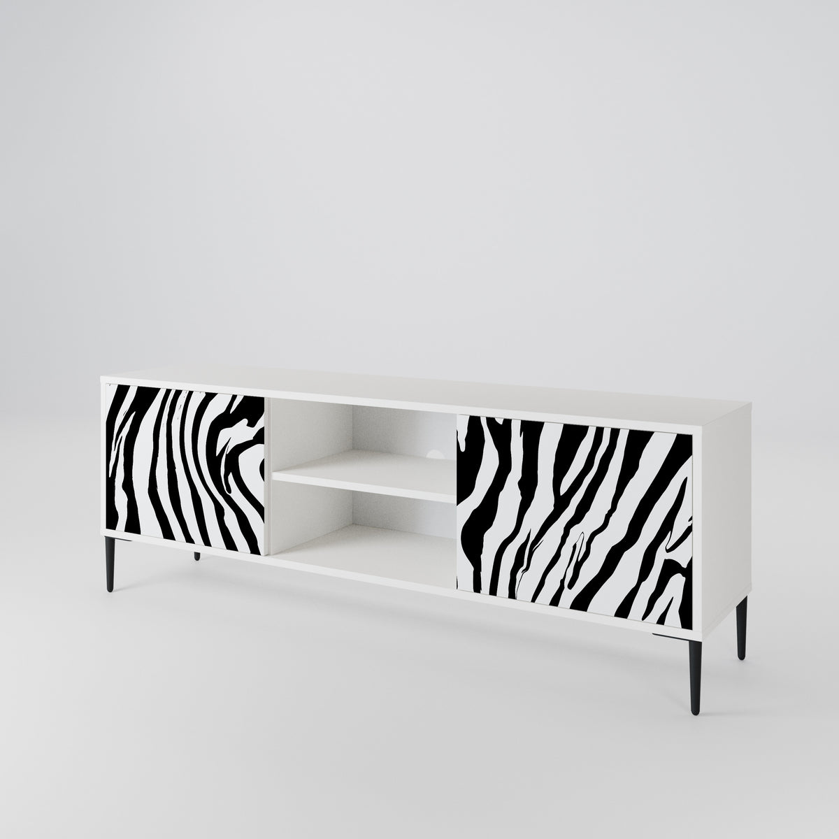 SPLENDID ZEBRA Mueble de TV de 2 Puertas